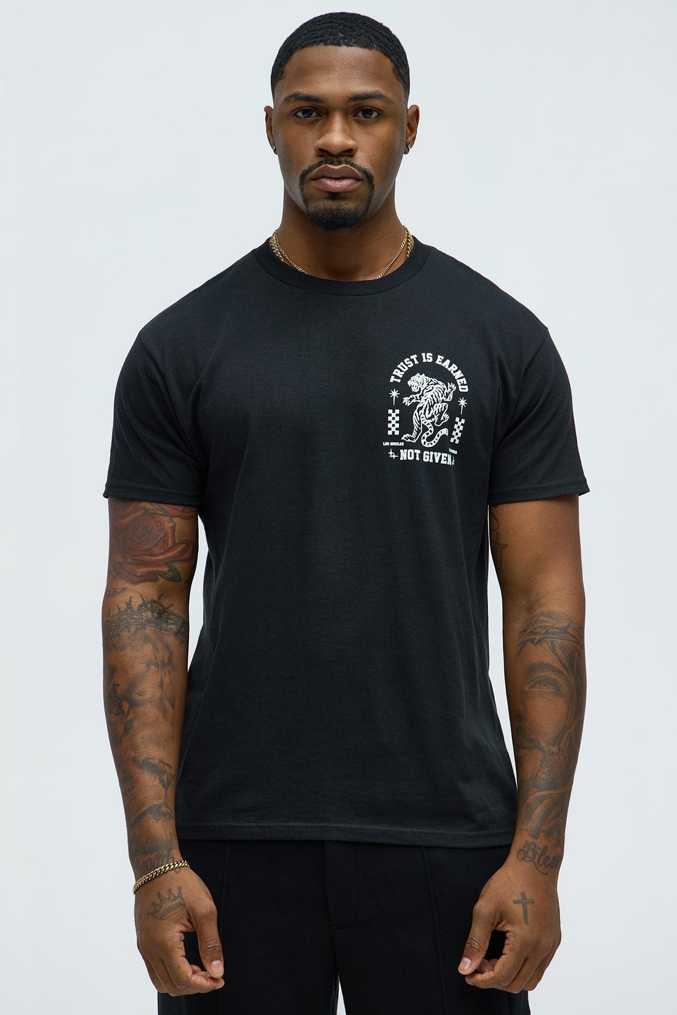 Trust Is Earned Short Sleeve Crew Neck T shirt - Black Product Image