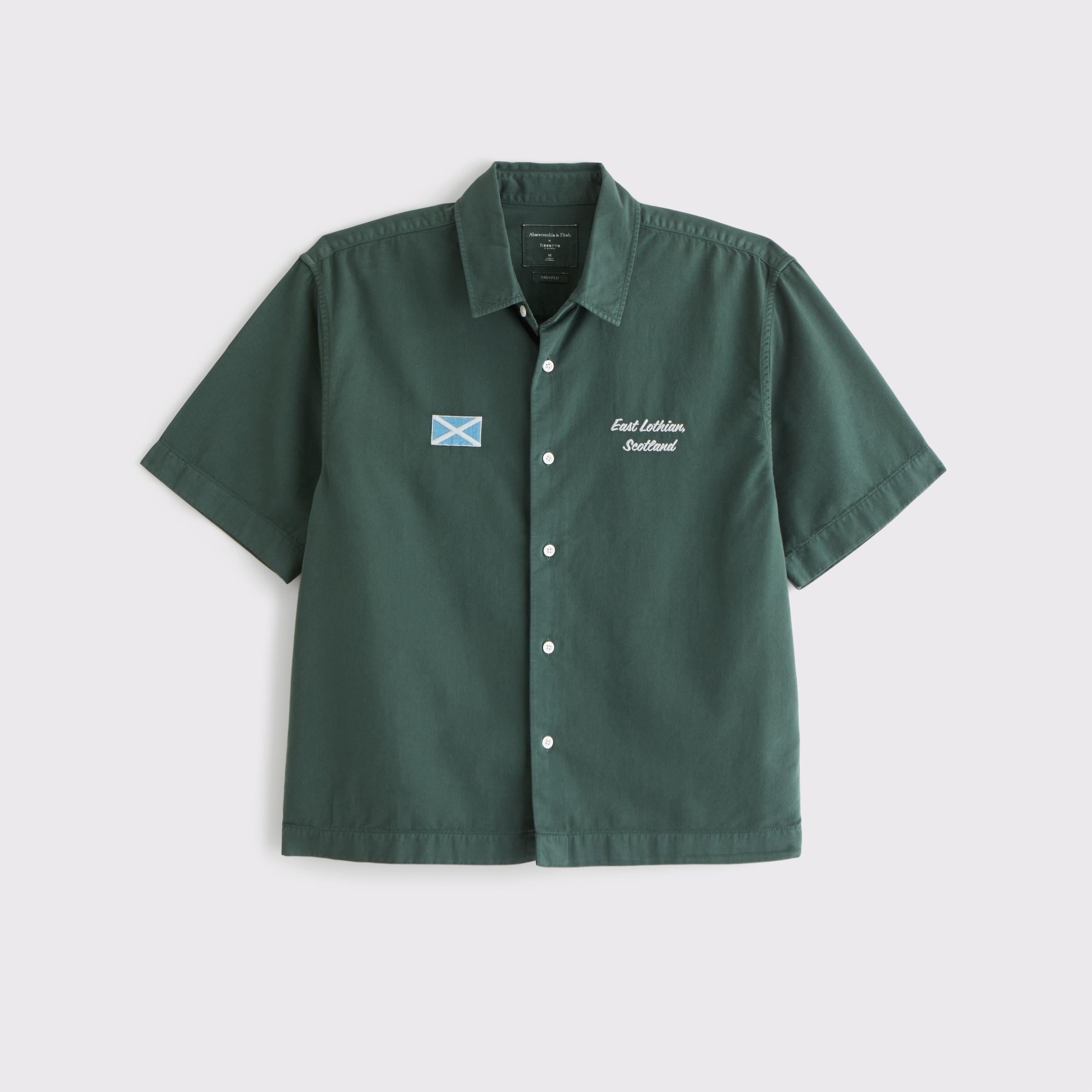 Short Sleeve Cropped PGA Scottish Open Button-Up Shirt Product Image