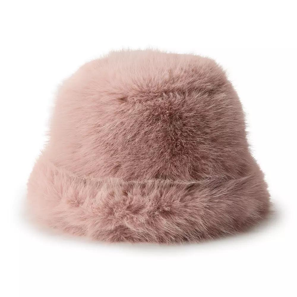 Women's Nanette Lepore Faux Fur Bucket Hat, Pink Product Image