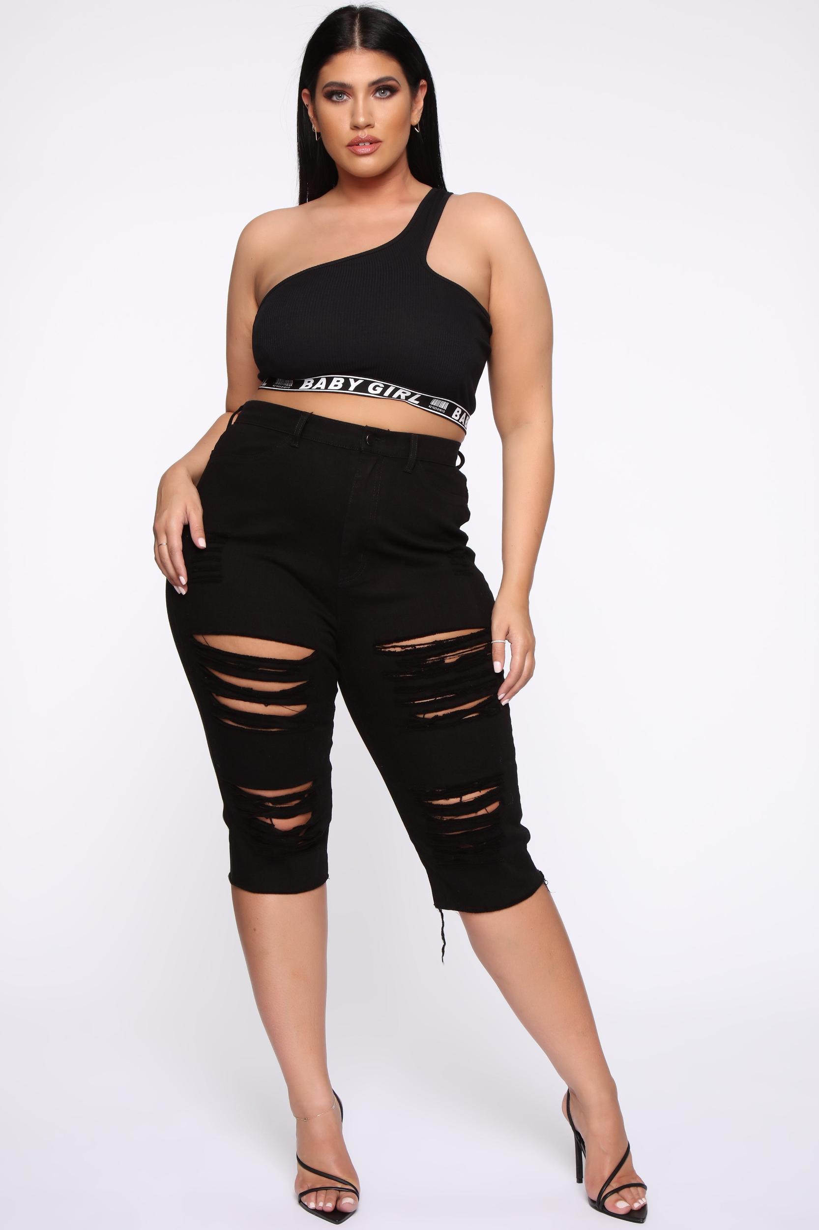 Live In My Skinny Denim Capri Jeans - Black Product Image