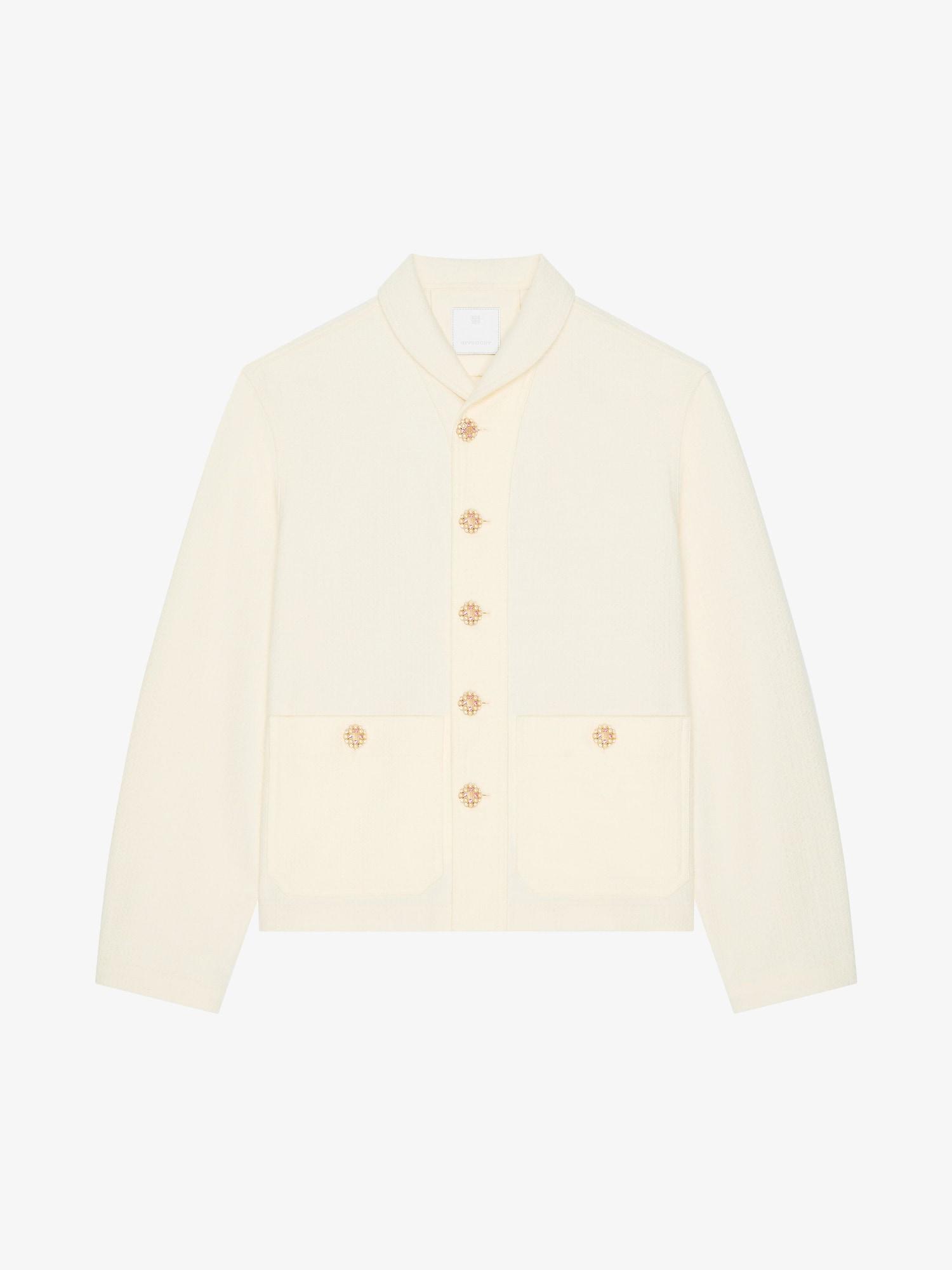 Jacket in denim with 4G jewel buttons Product Image