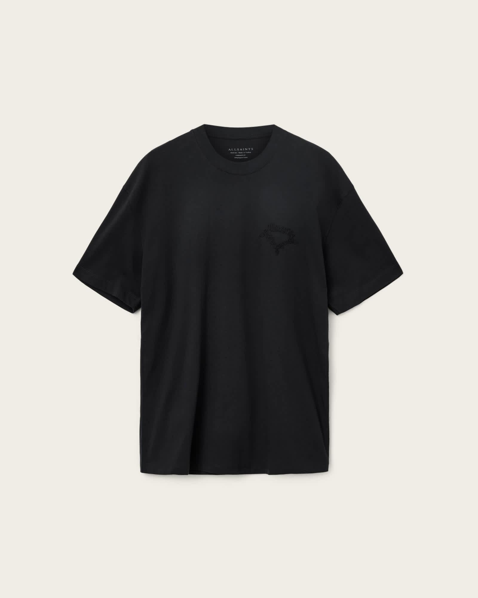 Chrome Oversized T-Shirt Washed Black | ALLSAINTS US Product Image