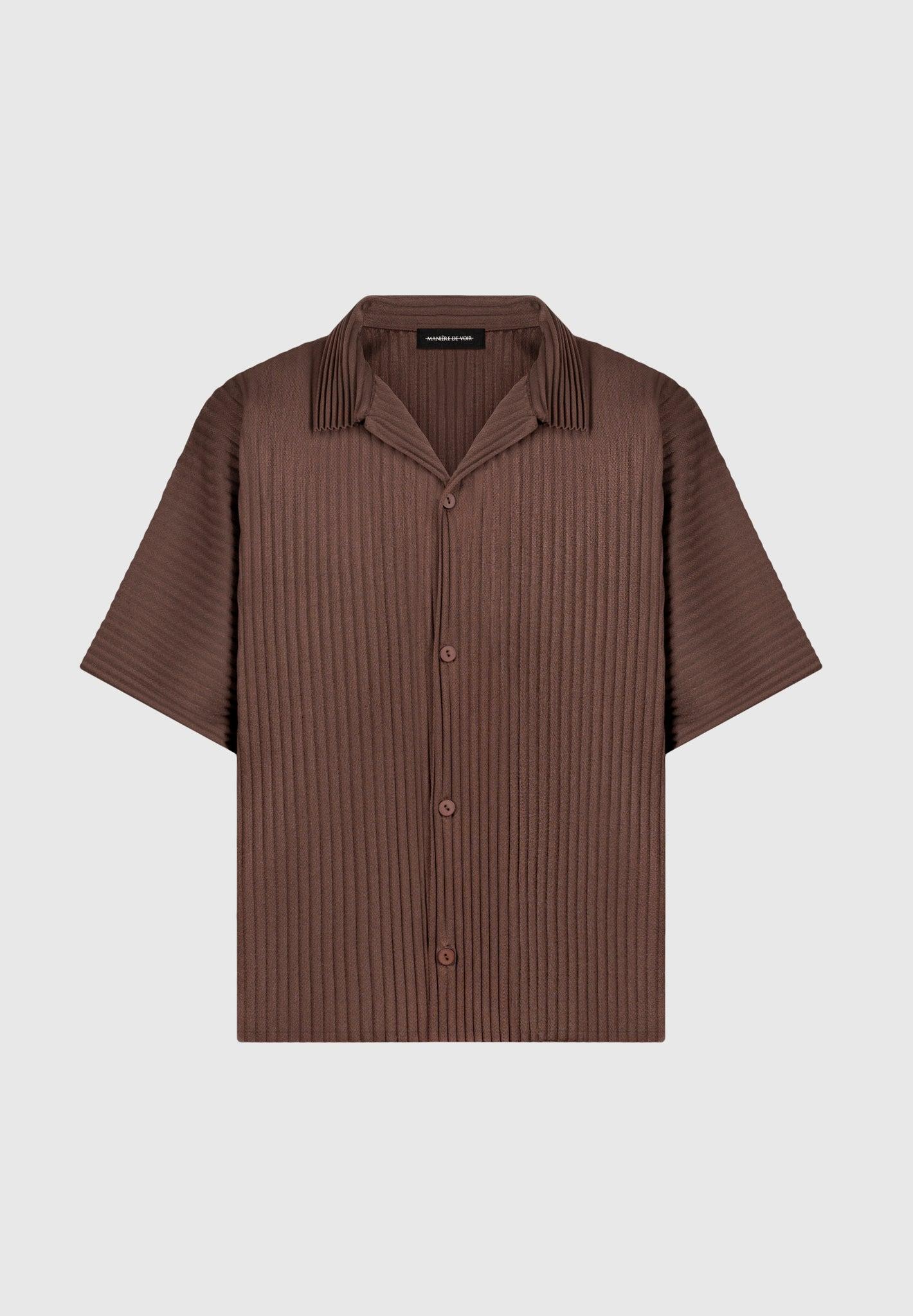 Pascal - Pleated Shirt - Brown Male Product Image