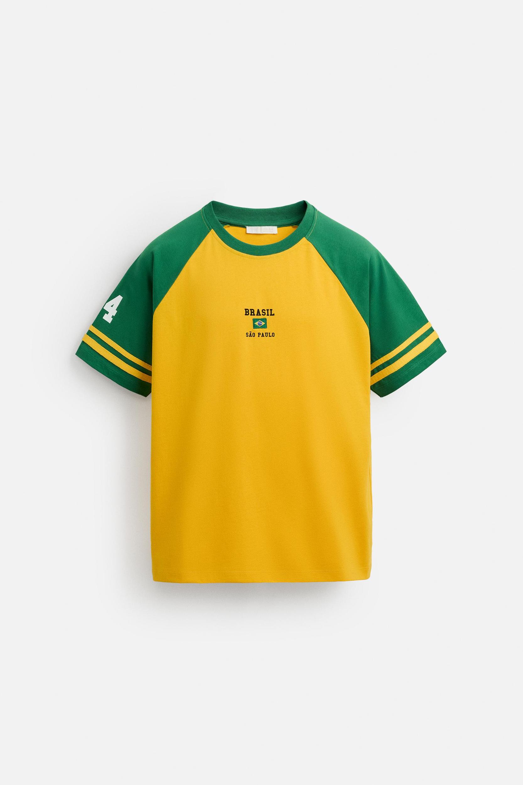 COLOR BLOCK EMBROIDERED T-SHIRT Product Image