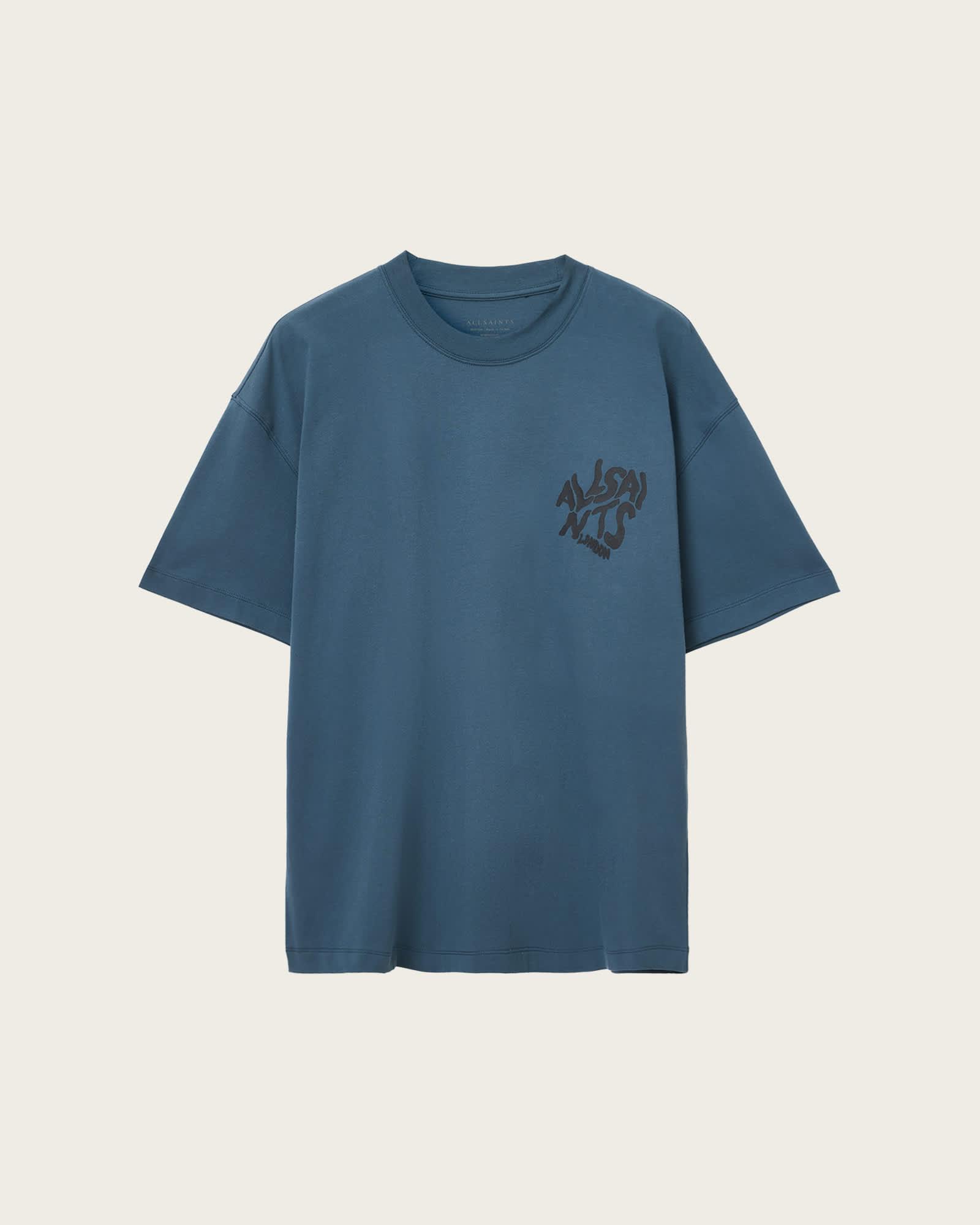 Orlando Logo Print Oversized T-Shirt SUNIL BLUE | ALLSAINTS US Product Image