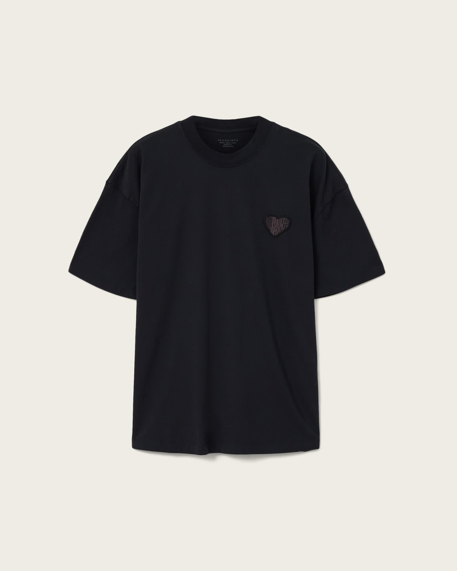 Lover Short Sleeve Oversized T-Shirt Washed Black | ALLSAINTS US Product Image