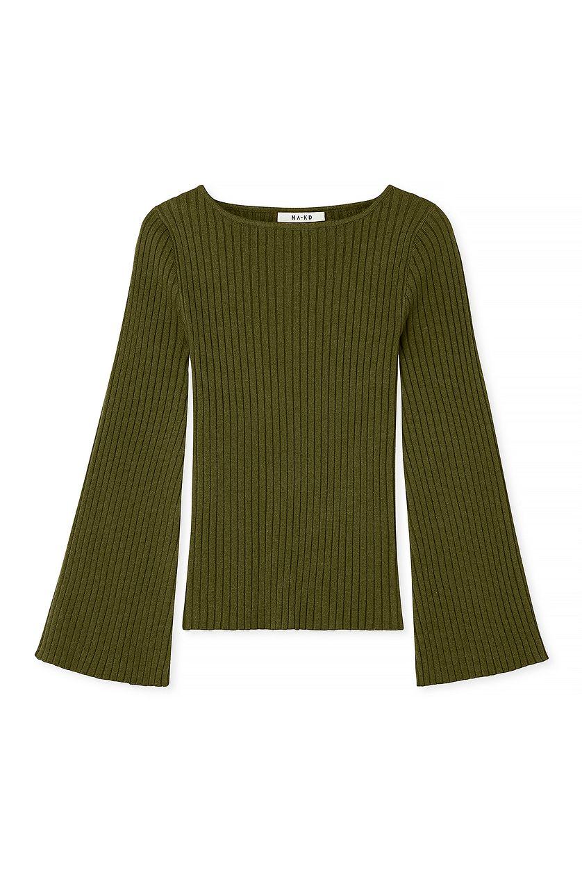 Rib Knitted Long Sleeve Top Product Image