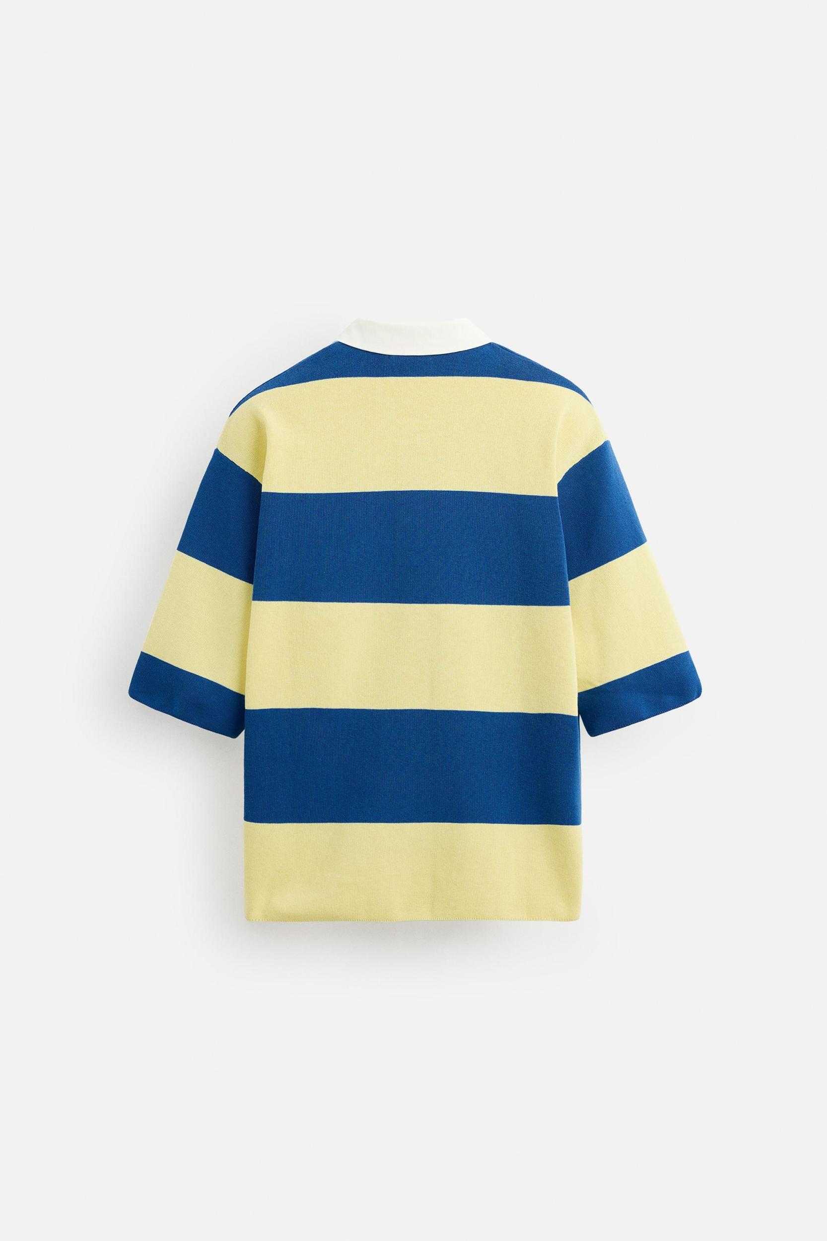 STRIPED KNIT POLO Product Image