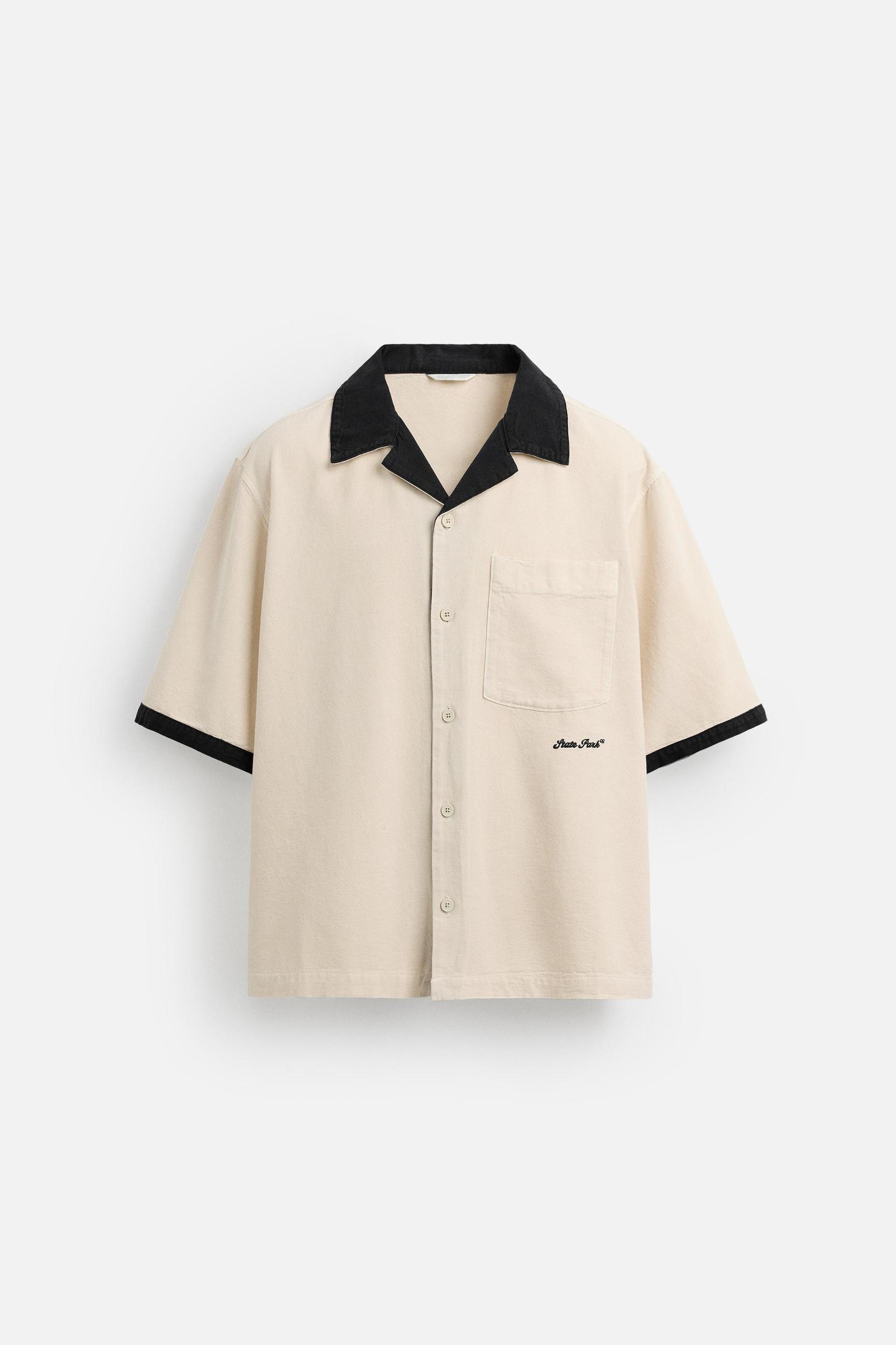 CONTRAST EMBROIDERY SHIRT Product Image