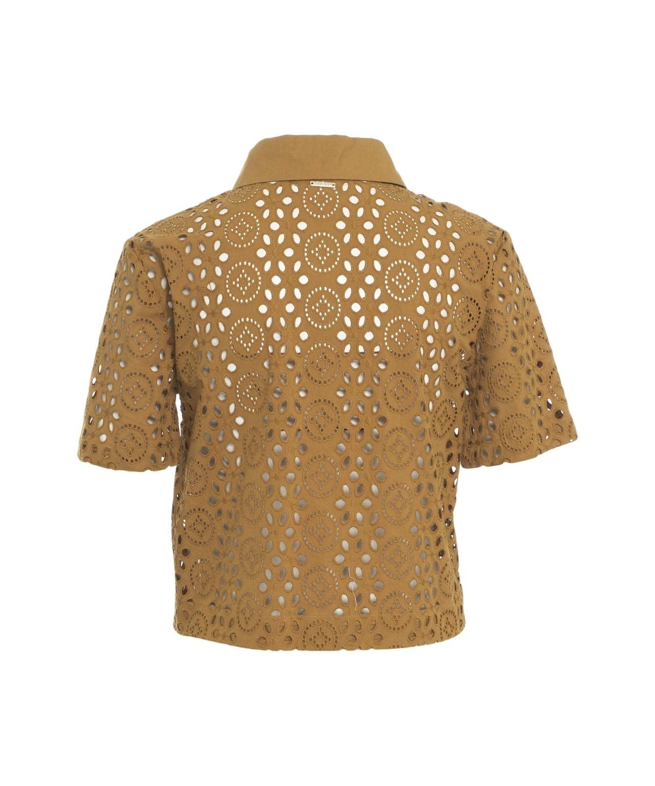 Blouse with perforated embroidery Product Image