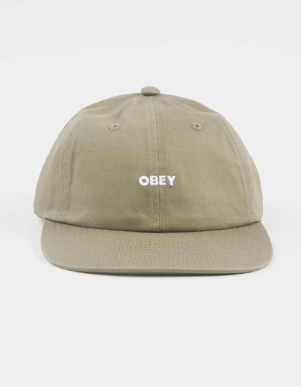 OBEY Bold Twill 6 Panel Strapback Hat - OLIVE Product Image