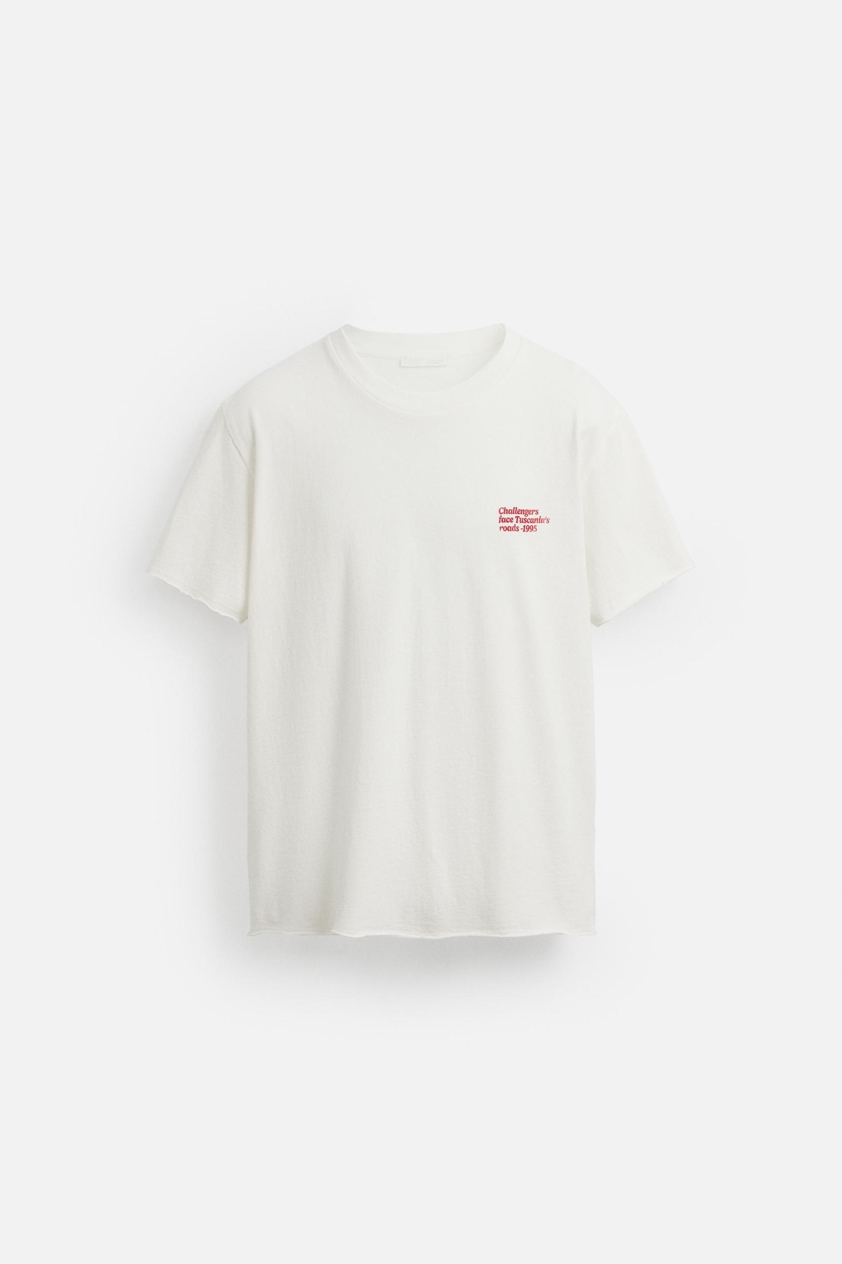 WASHED PRINT TEXT T-SHIRT Product Image