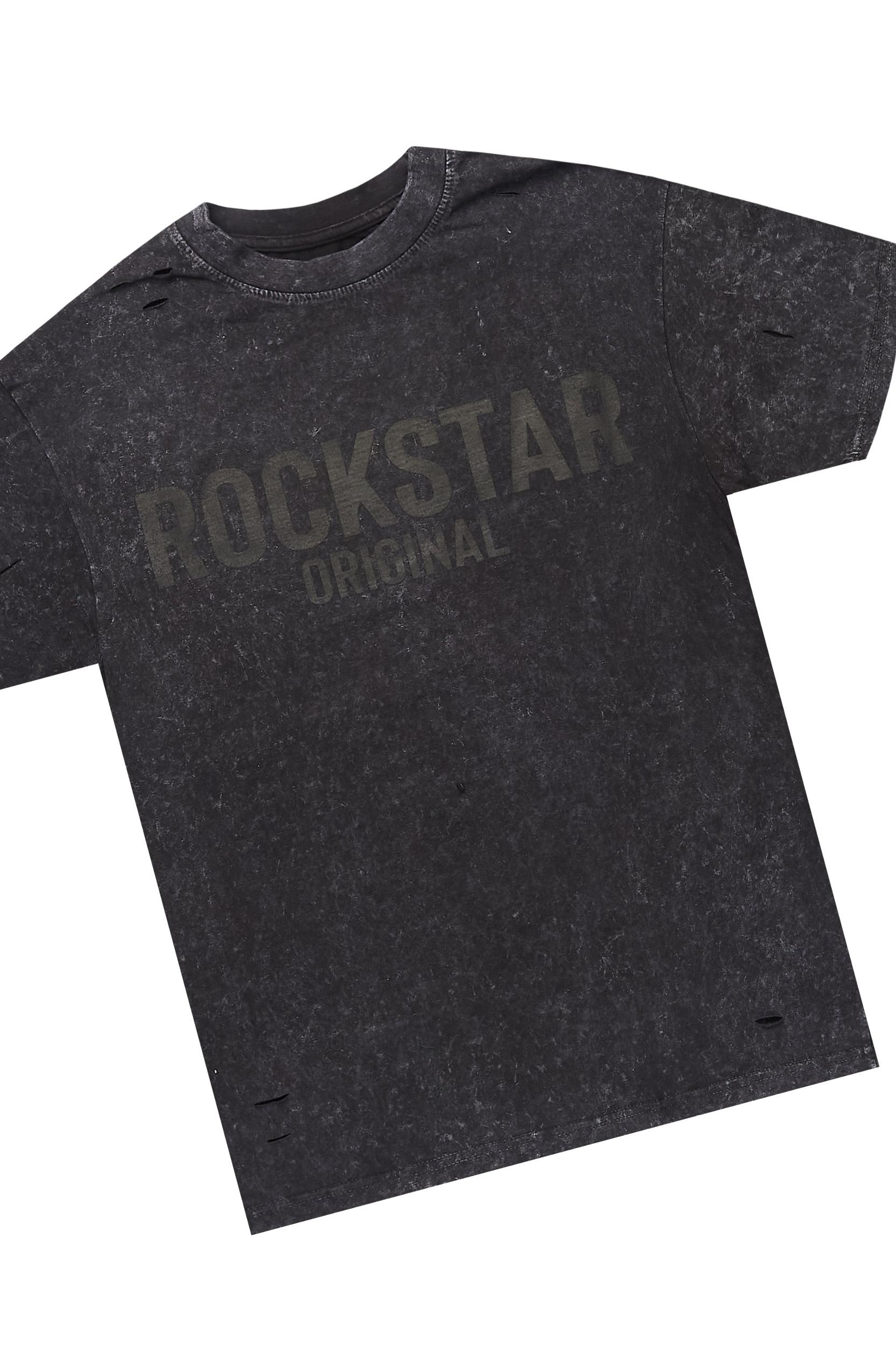 Sana Vintage Black/Black T-Shirt & Petrus Super Stacked Flare Jean Bundle Male Product Image