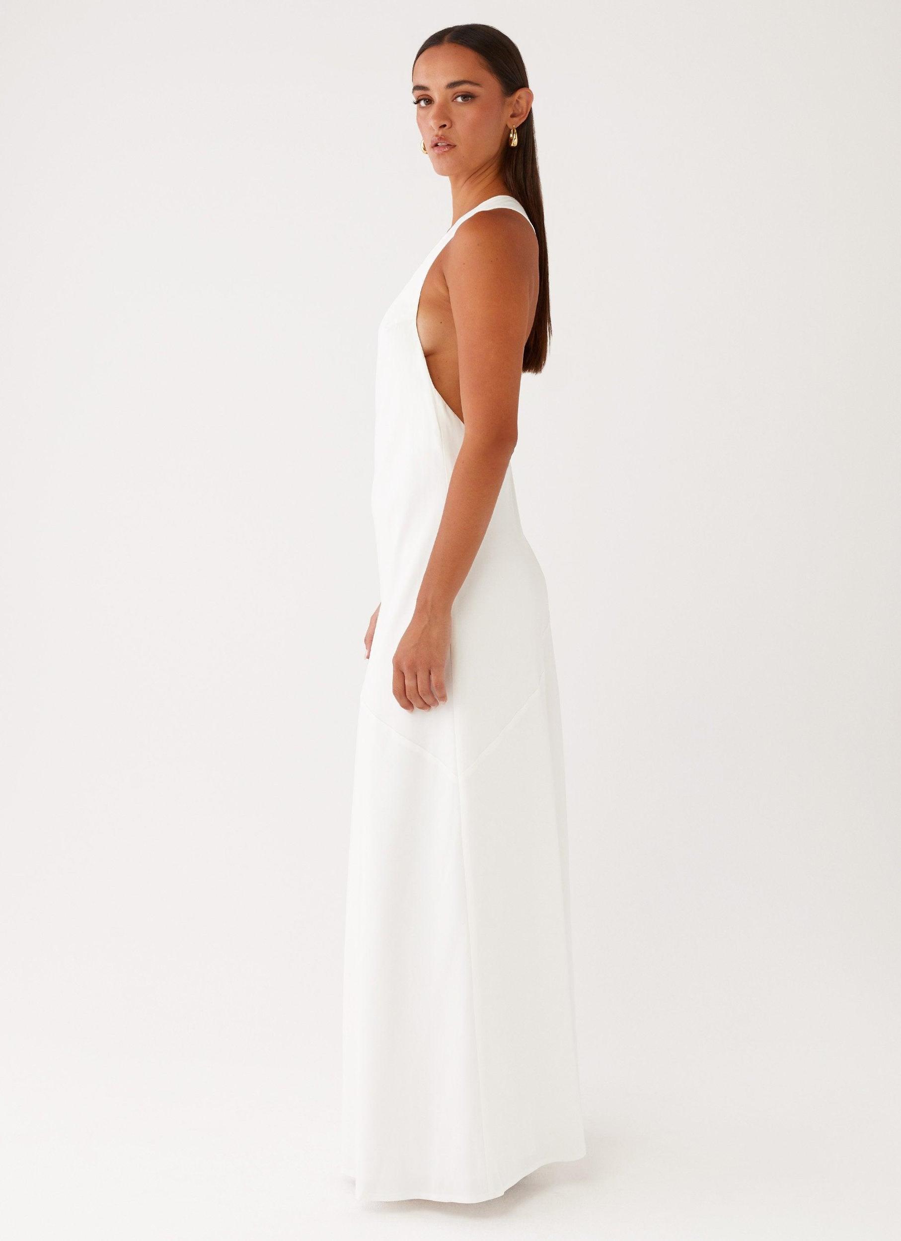 Oaklyn One Shoulder Maxi Dress - Ivory Girls Product Image