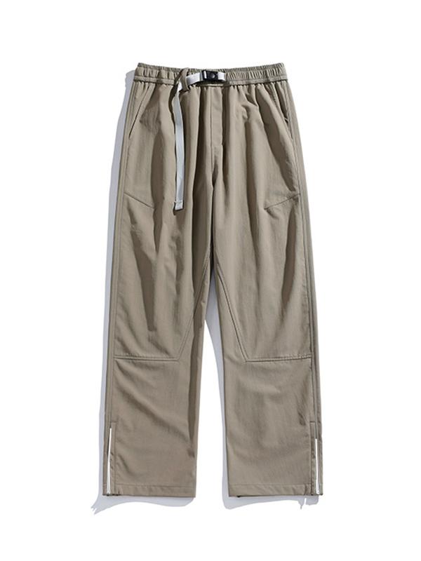 Men's Zip Up Drawstring Cargo Pants Product Image