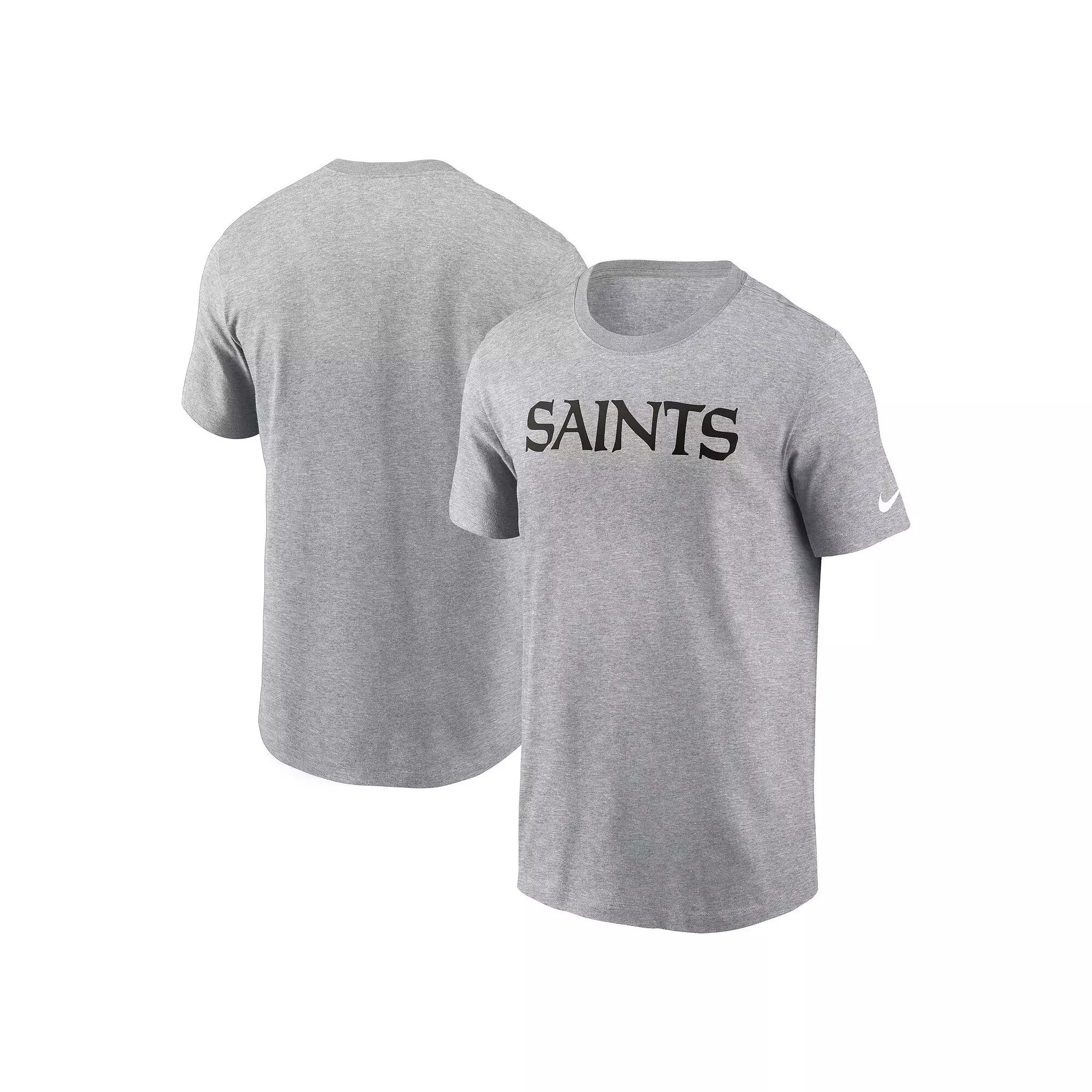 Men's Nike Heather Gray New Orleans Saints Primetime Wordmark Essential T-Shirt,  Product Image