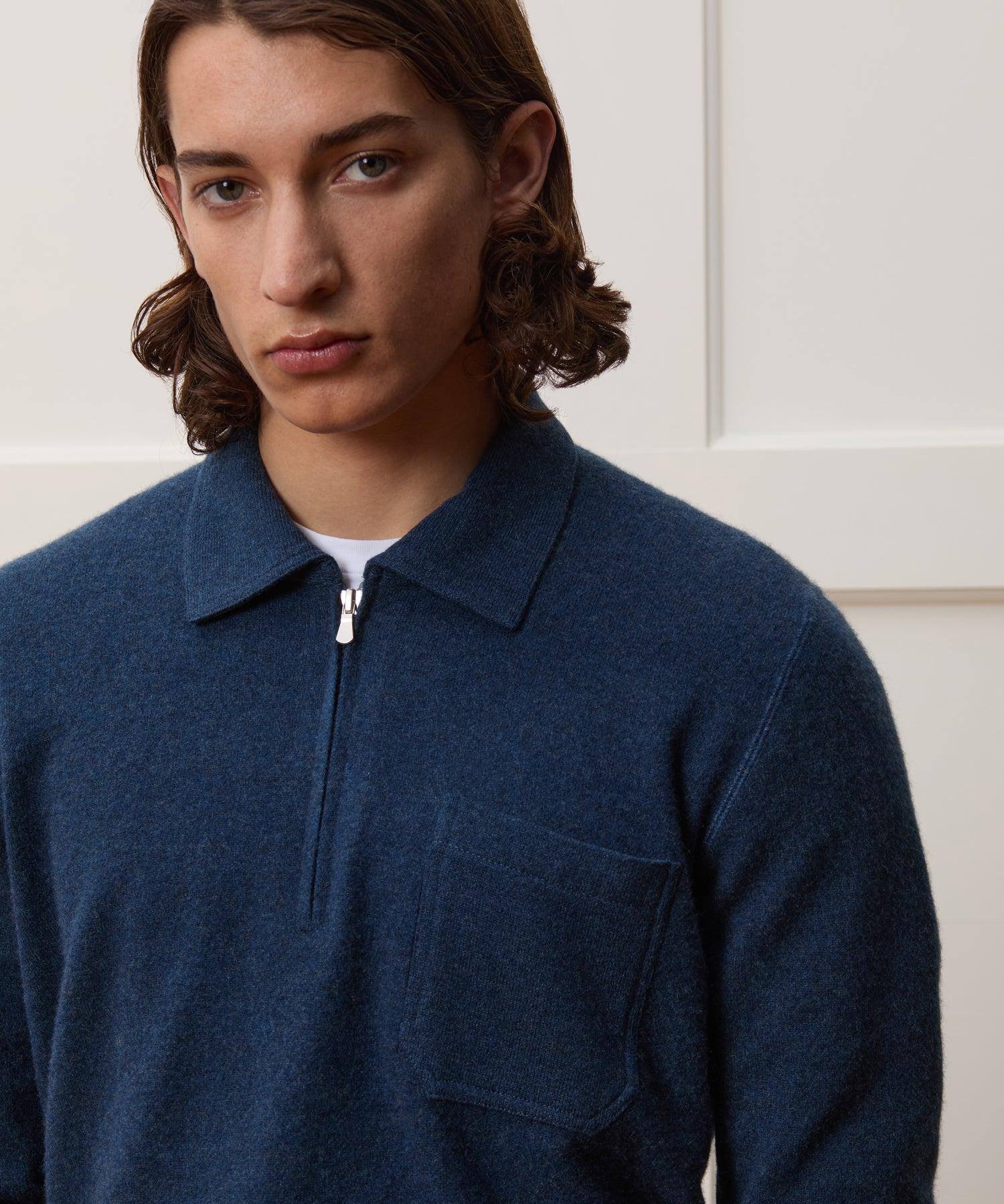 Italian Cashmere Half-Zip Sweater Polo Product Image