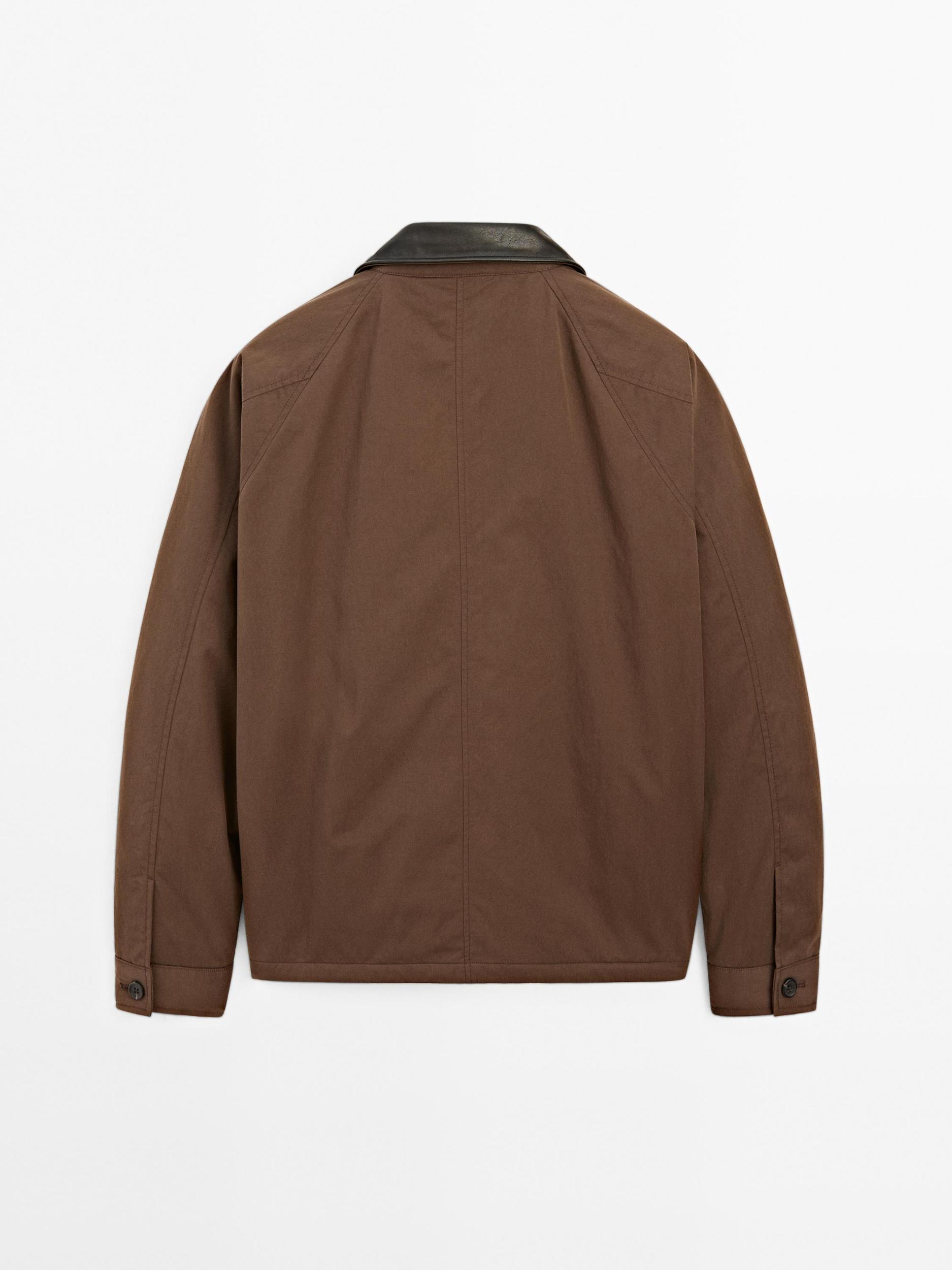 Short parka with collar detail Product Image