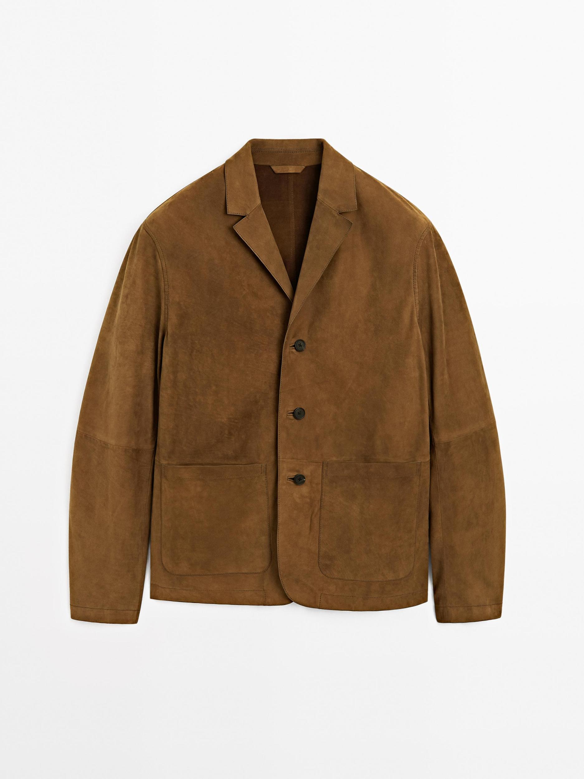 100% nubuck leather blazer Product Image