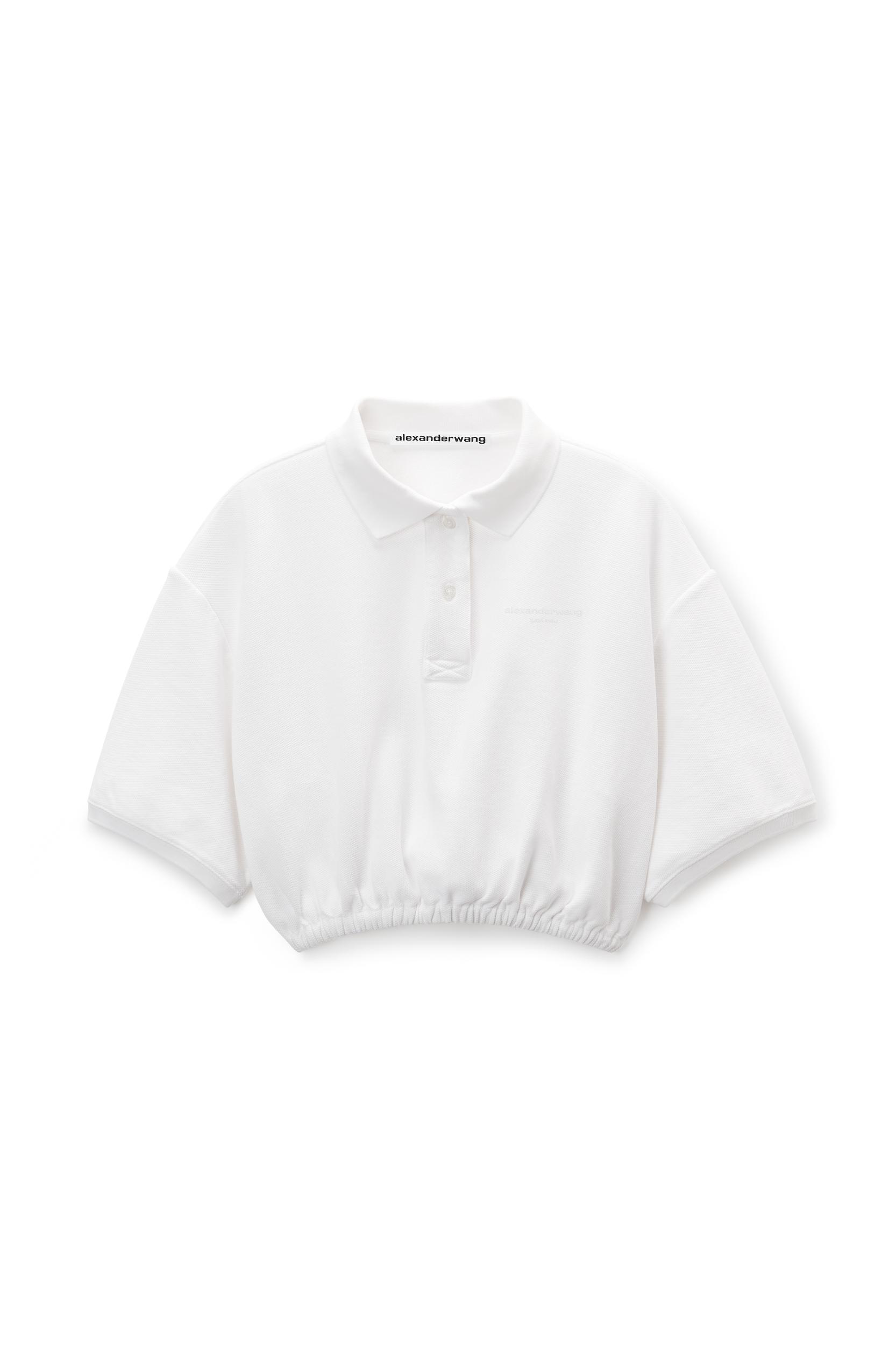 White Deconstructed Polo Shirt Product Image