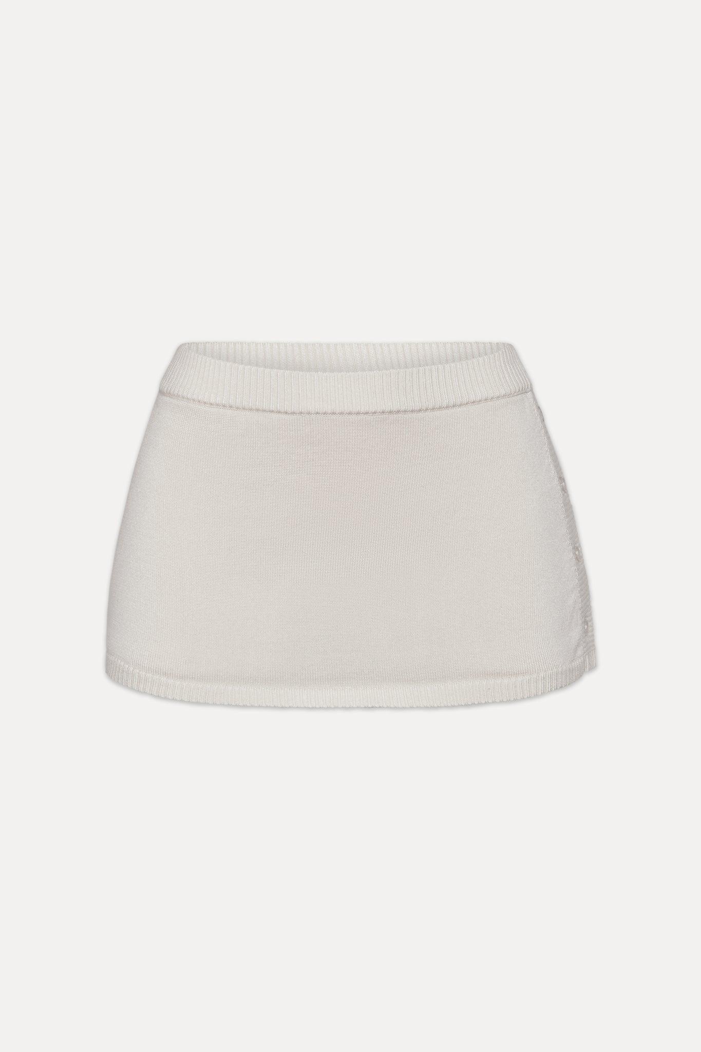 Ash Knit Mini Skort - Ivory Product Image