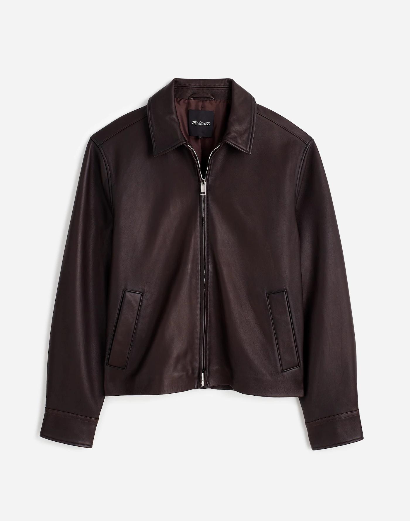 Leather Zip-Front Jacket Product Image
