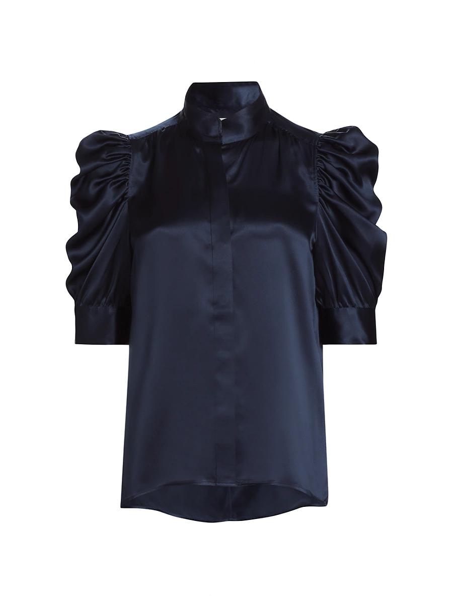 Womens Gillian Ruched Silk Top Product Image