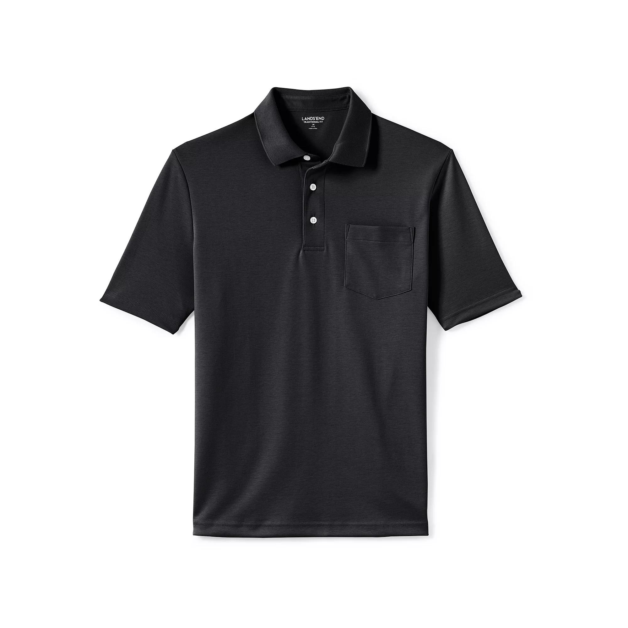 Men's Lands' End Super Soft Supima Pocket Polo,  Product Image