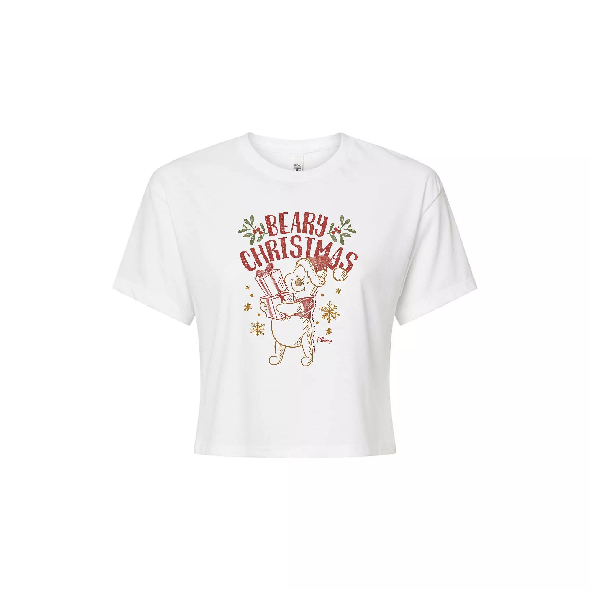 Disney's Winnie The Pooh Women's Beary Christmas Tee, Girl's,  Product Image