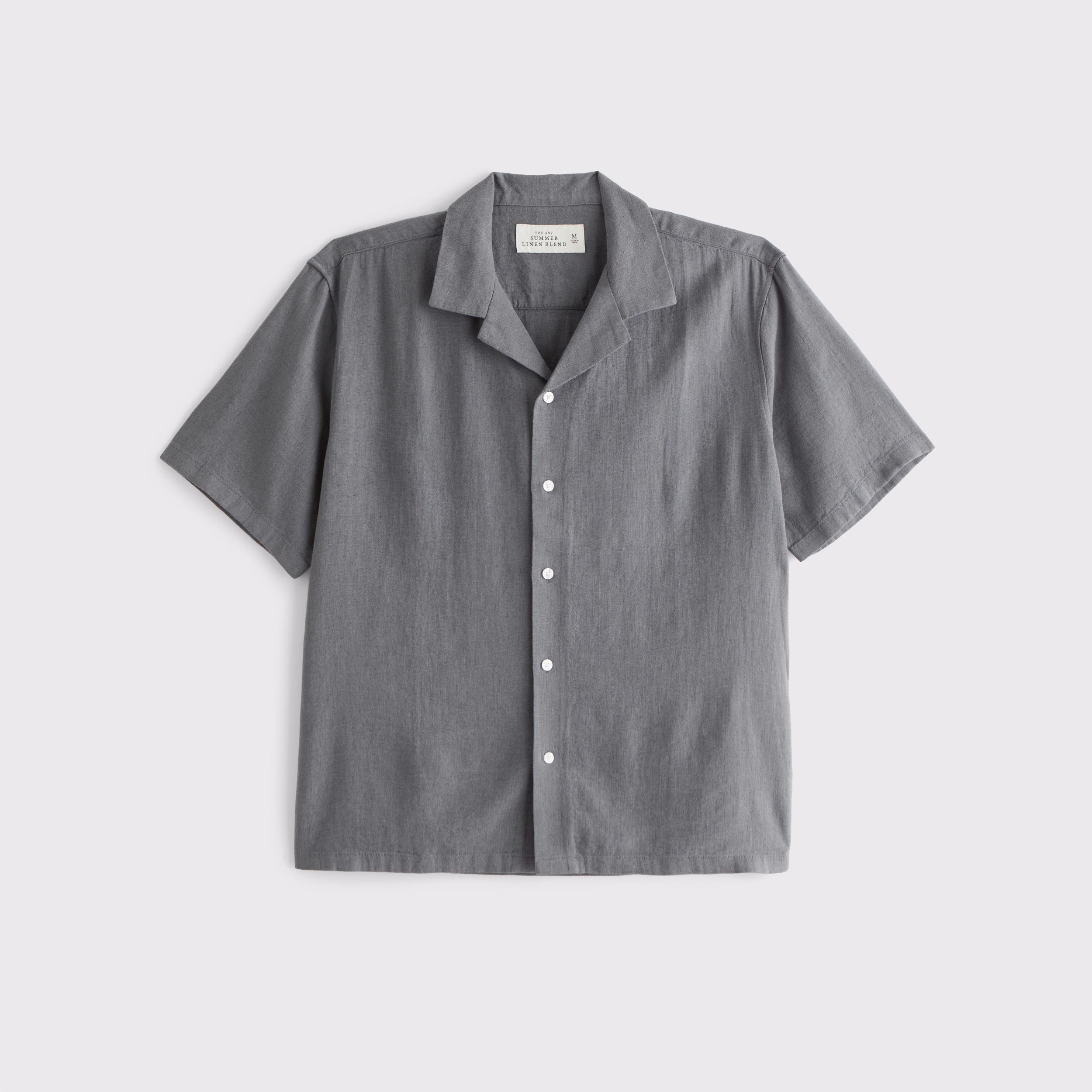 Camp Collar Summer Linen-Blend Shirt Product Image