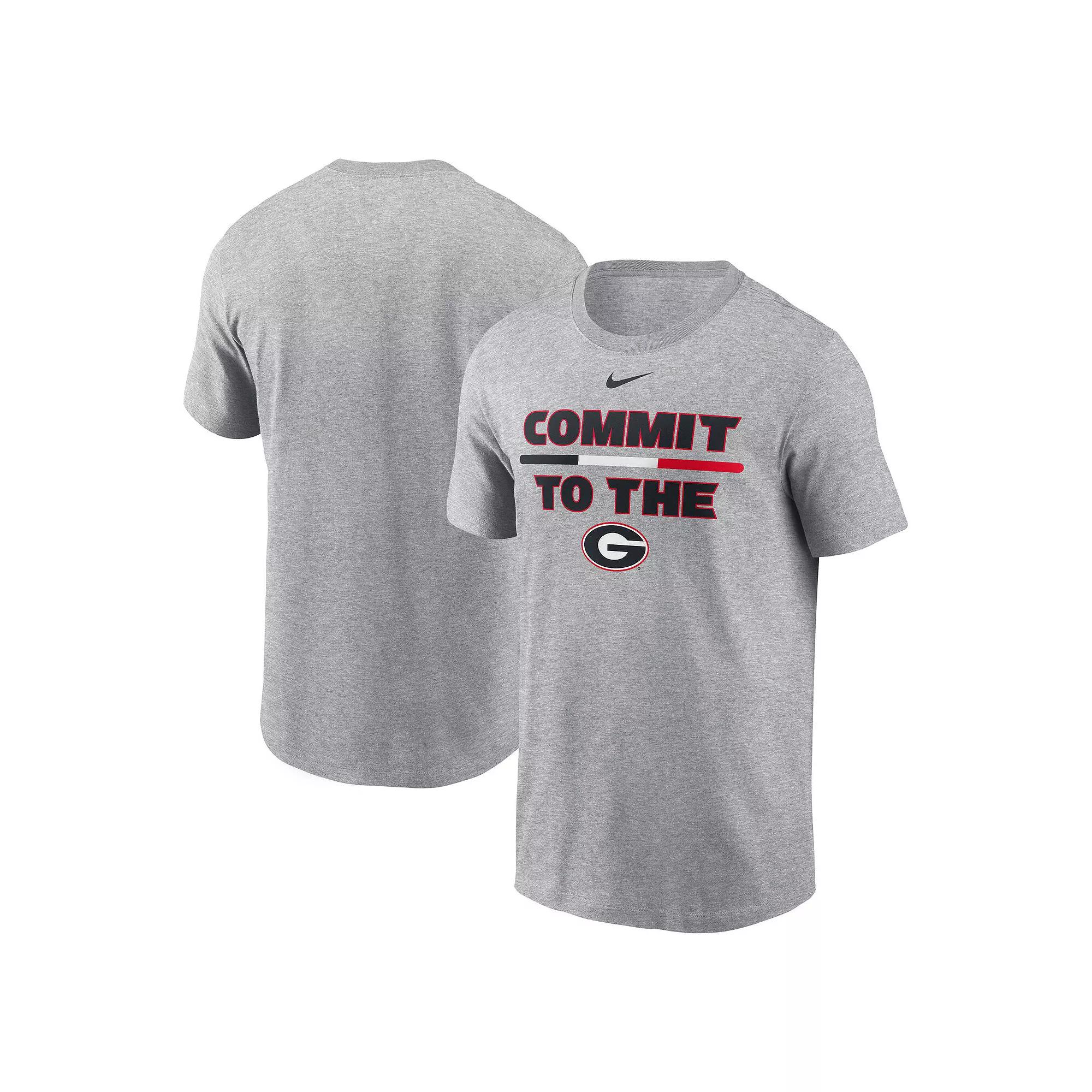 Men's Nike Heather Gray Georgia Bulldogs DNA Lockup T-Shirt, Size: Large, Grey Product Image