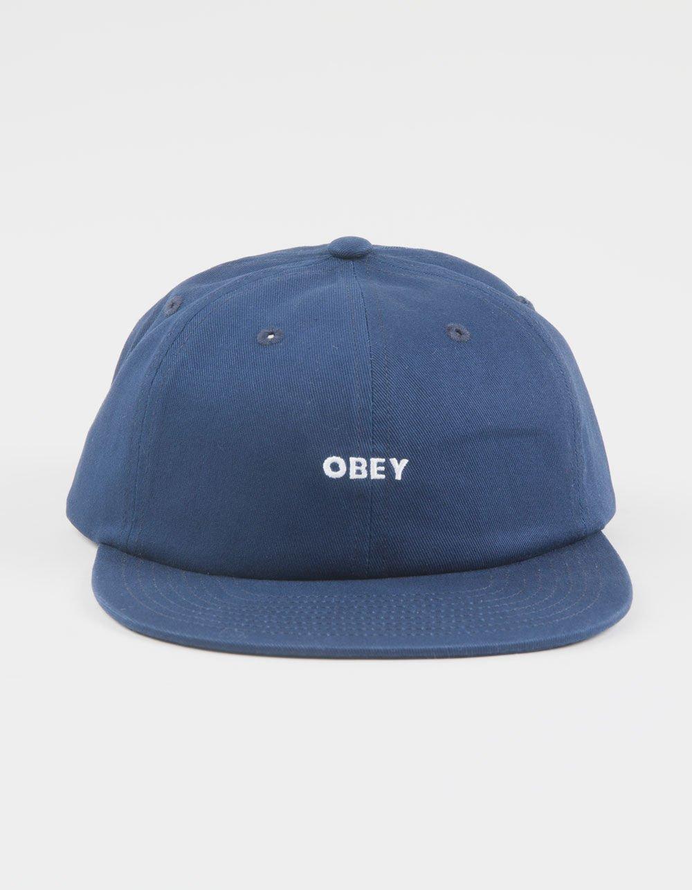 OBEY Bold Twill 6 Panel Strapback Hat - BURGUNDY Product Image