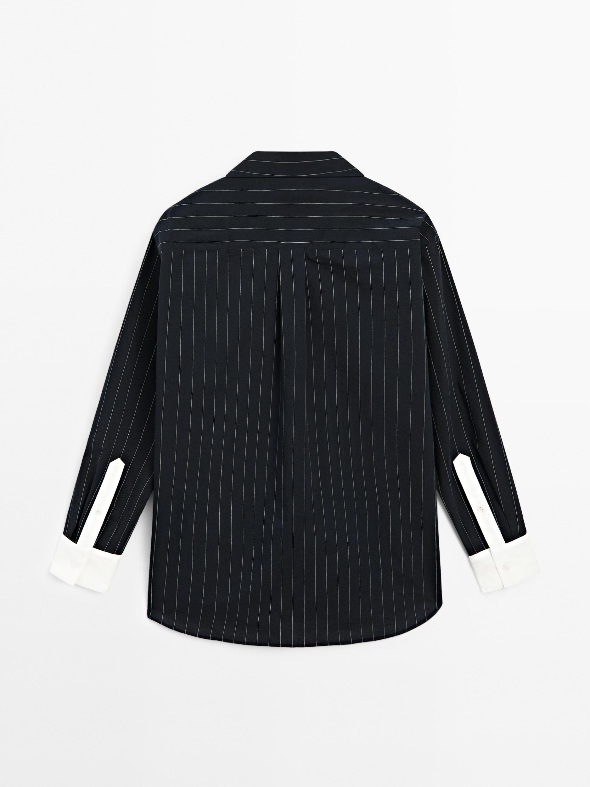 Striped shirt with contrast detail Product Image