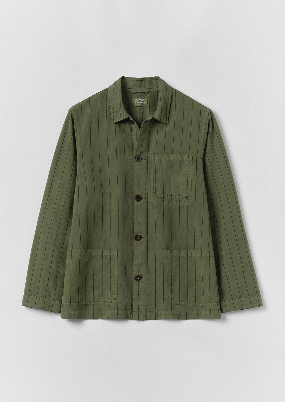 Arlo Overdyed Stripe Cotton Linen Jacket | Basil Product Image