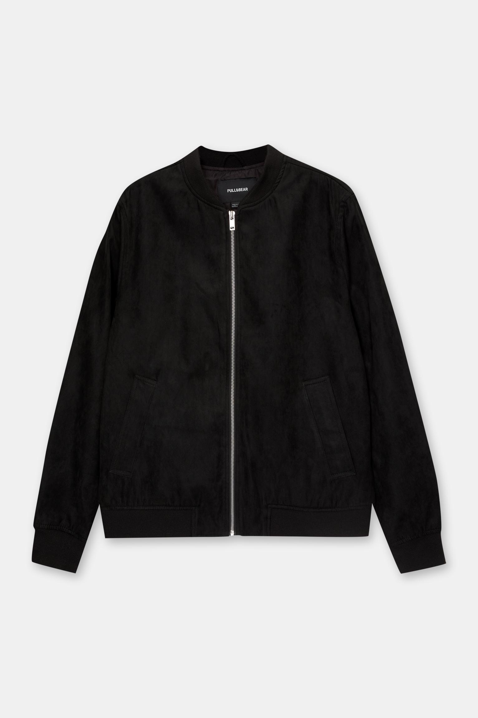 Faux suede bomber jacket Product Image