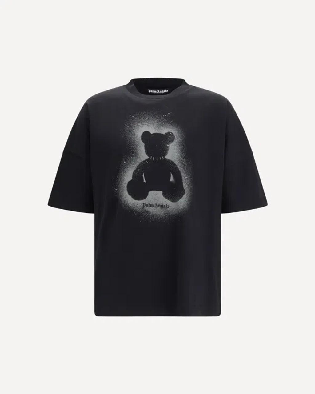 PALM ANGELS Spray Bear Graphic T-shirt In Black Product Image