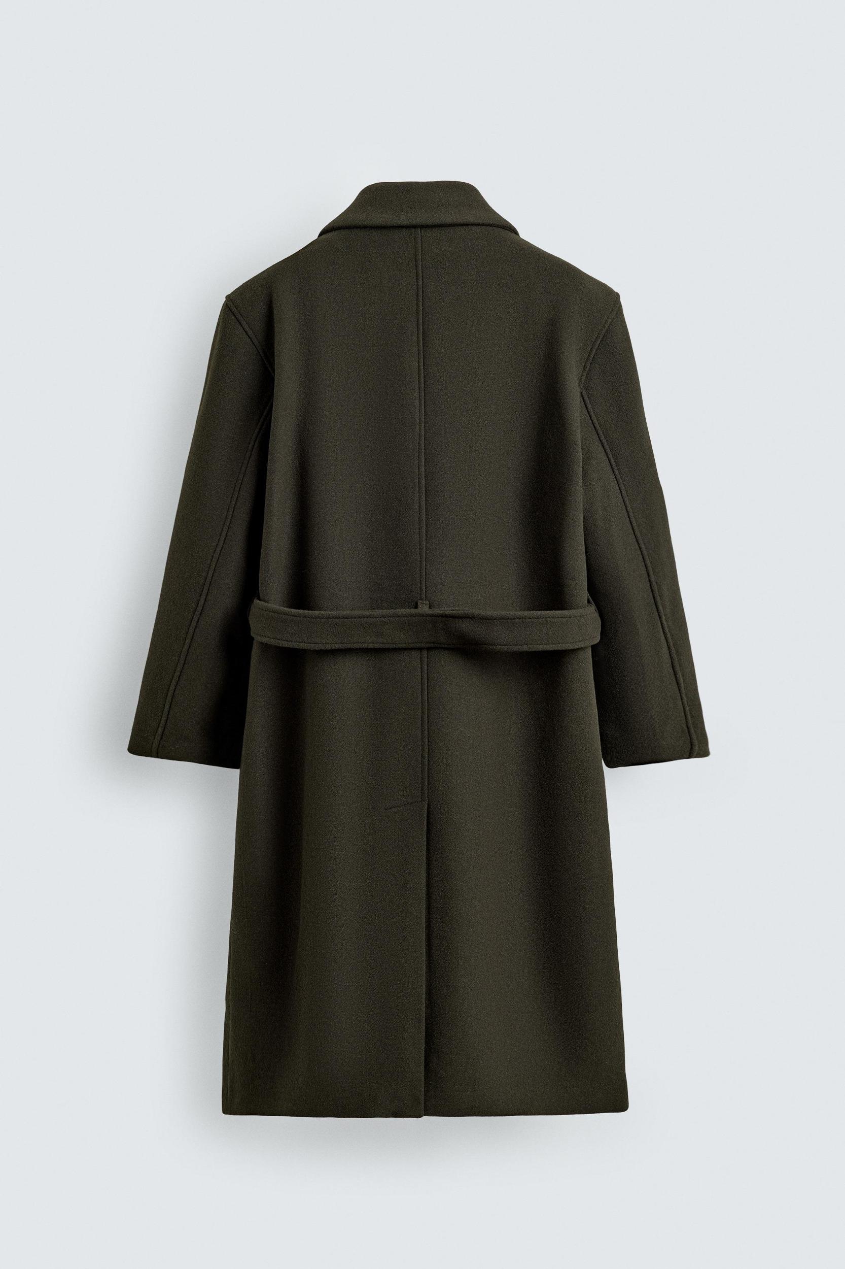 DOUBLE-BREASTED WOOL BLEND COAT WITH BELT Product Image