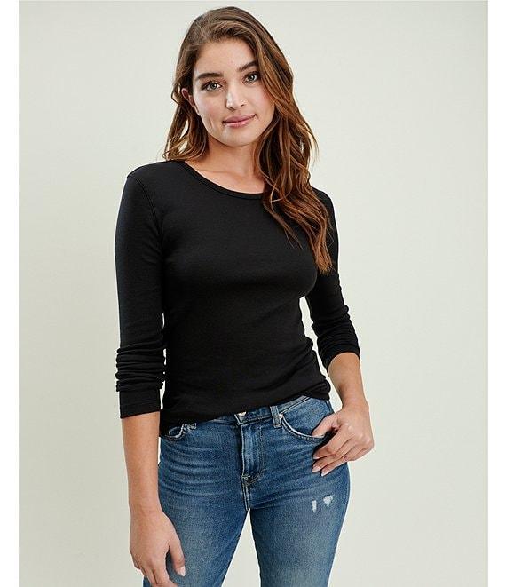 Splendid Knit Classic Crew Neck Long Sleeve Tee Product Image