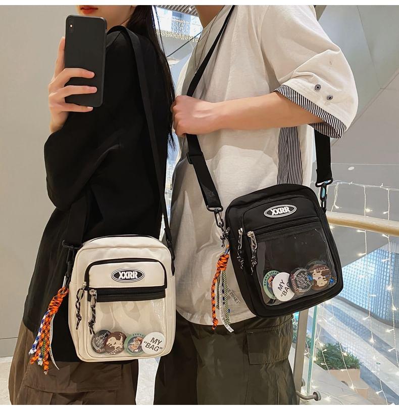 Set: PVC Panel Crossbody Bag + Brooch + Bag Charm Product Image