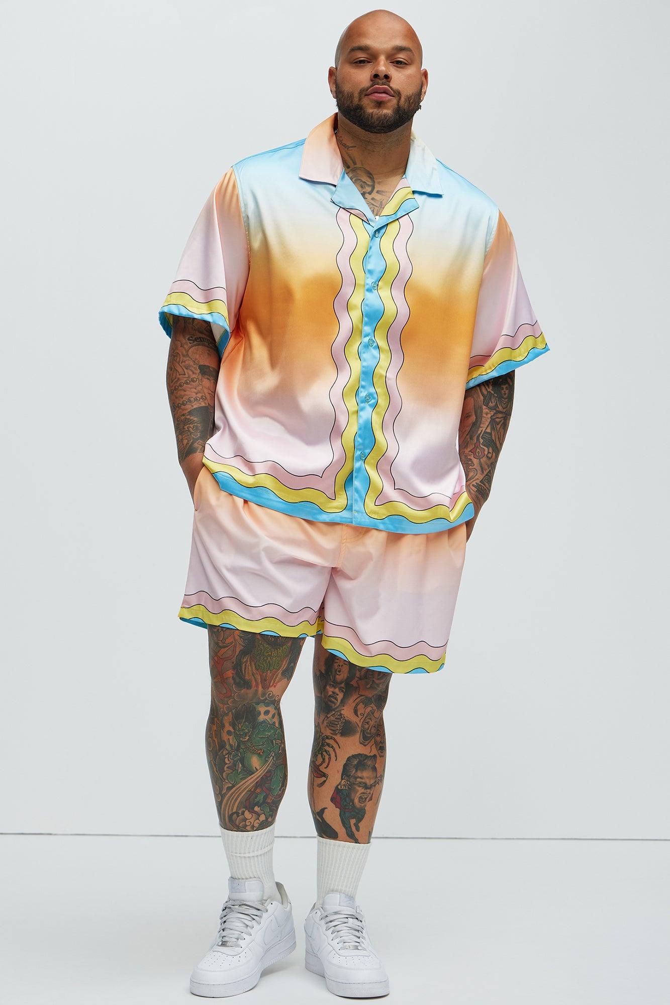 Valley Swim Mid Trunk - Orange/combo Product Image