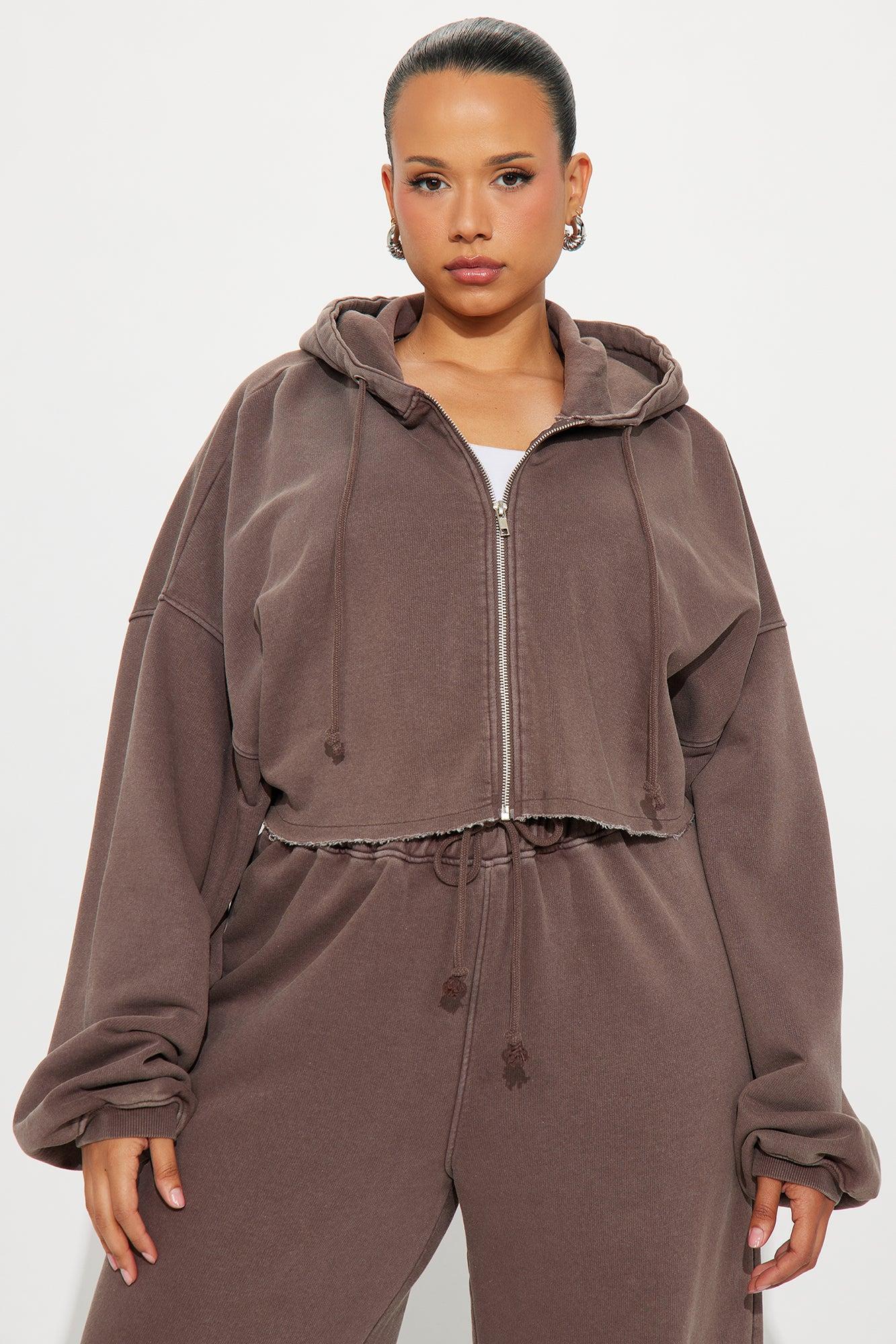 On The Go Fleece Pant Set - Chocolate Female Product Image