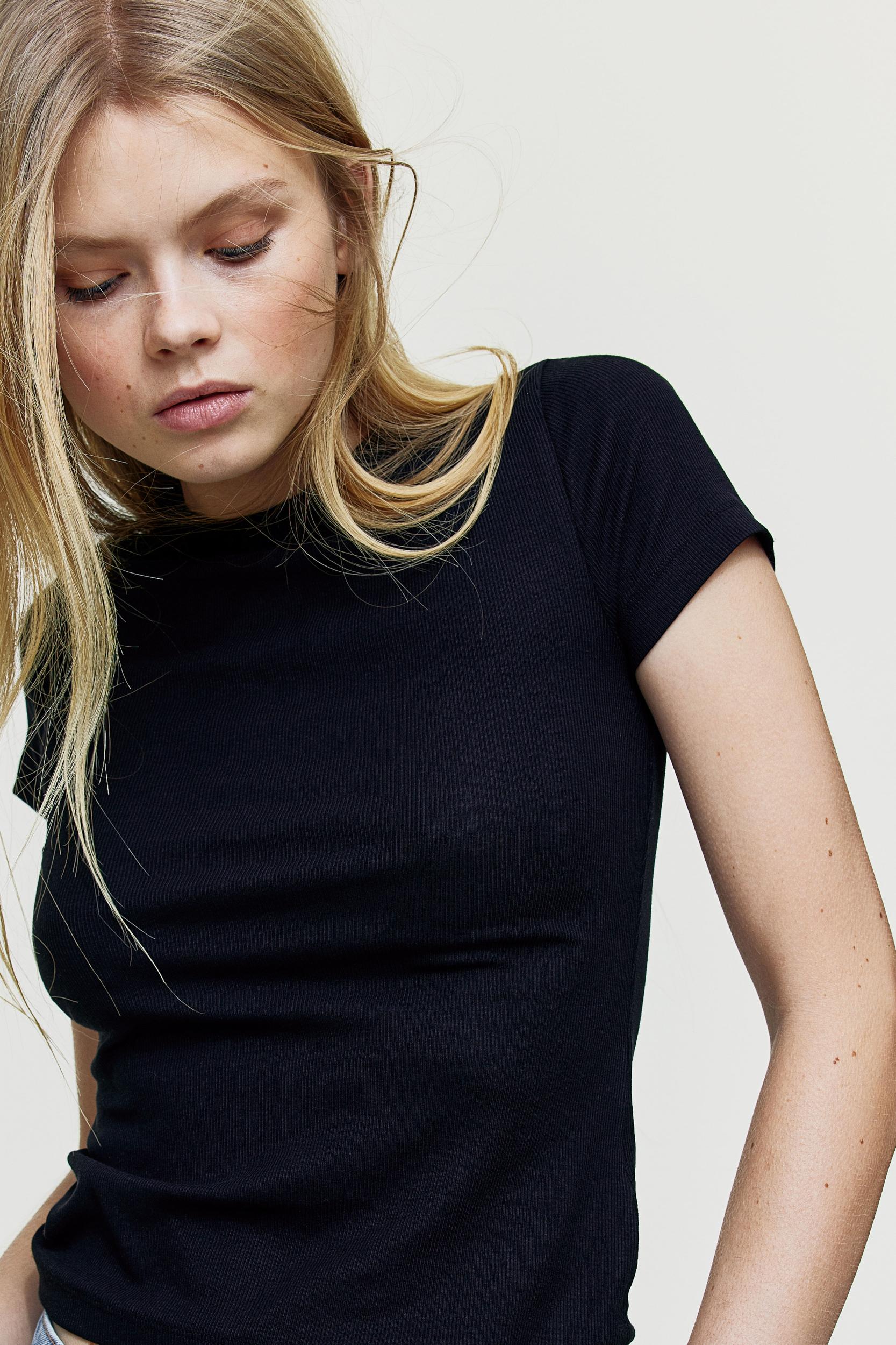 Ribbed Modal-blend T-shirt Product Image