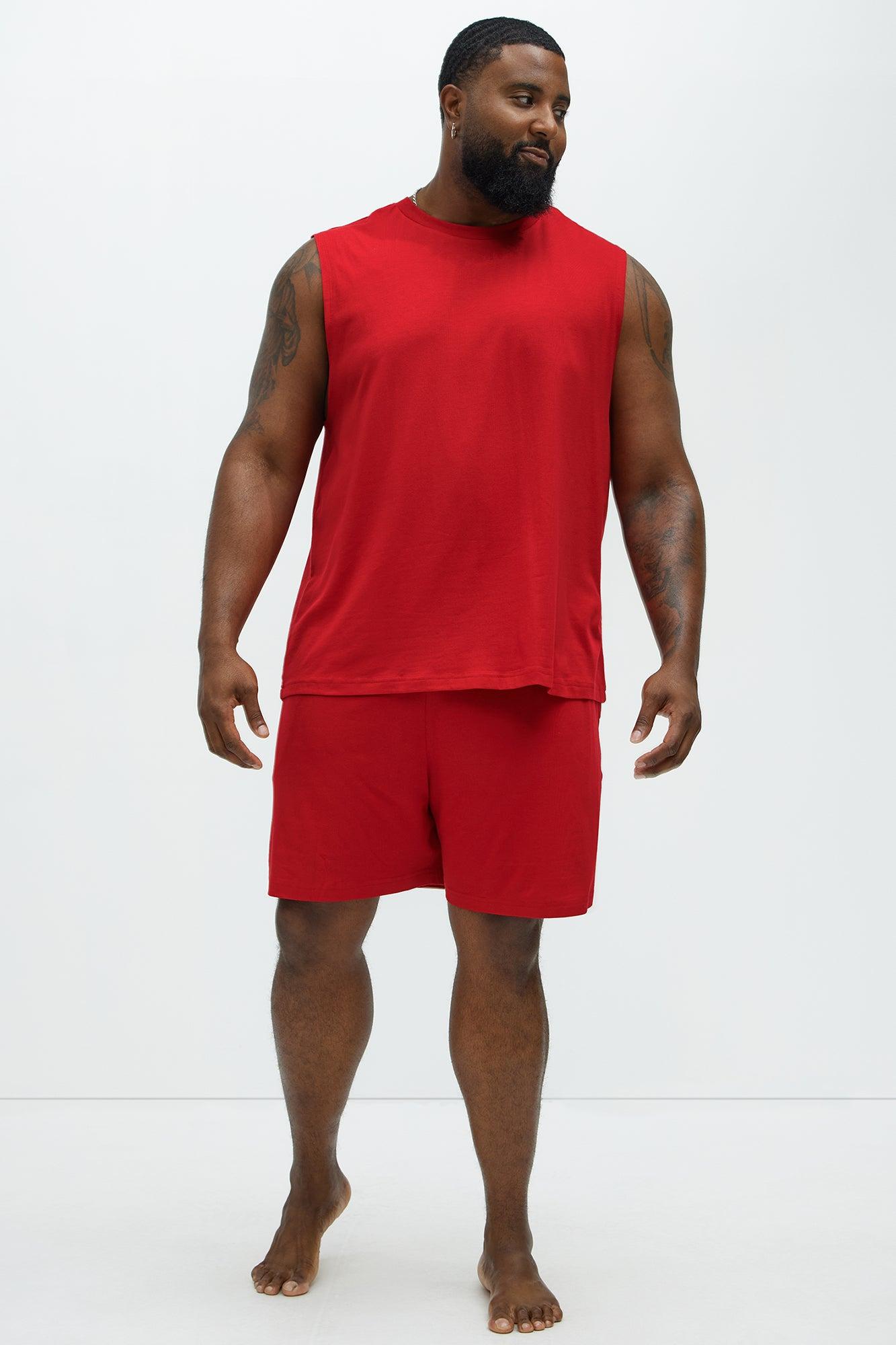Essential Modal Lounge Shorts - Red Product Image