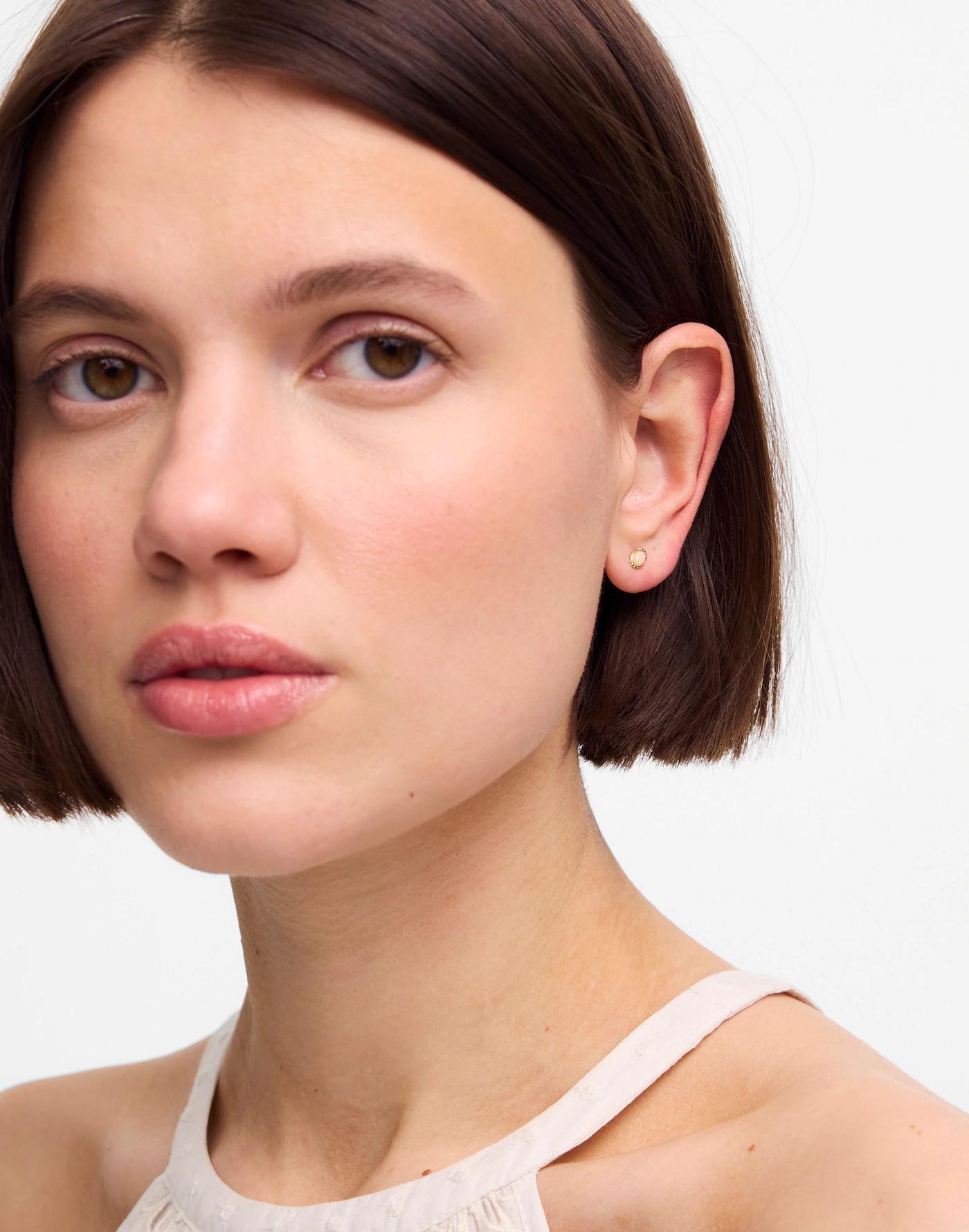 Demi-Fine Opal Stud Earrings Product Image