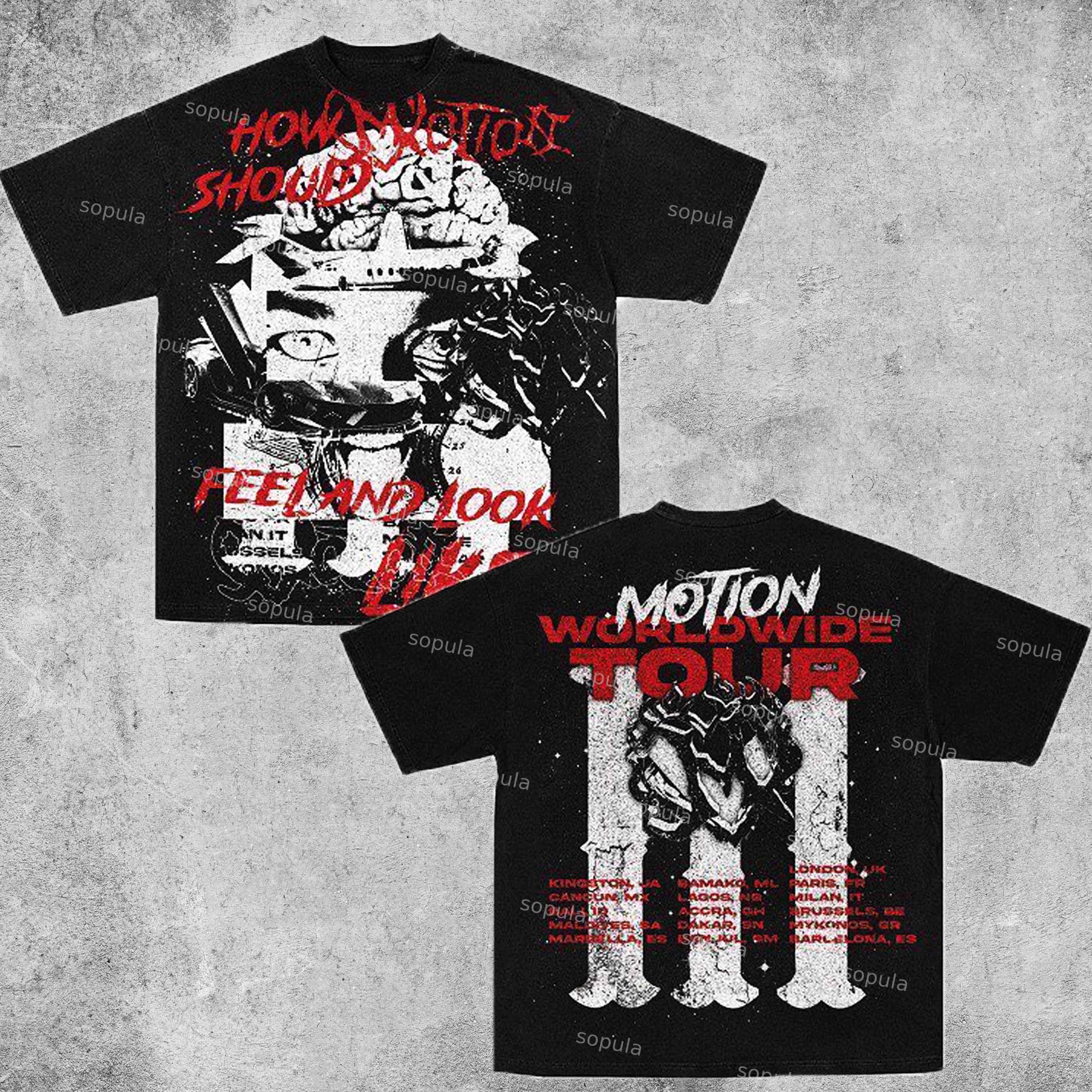 Vintage Motion World Tour Graphic Cotton T-Shirt Product Image