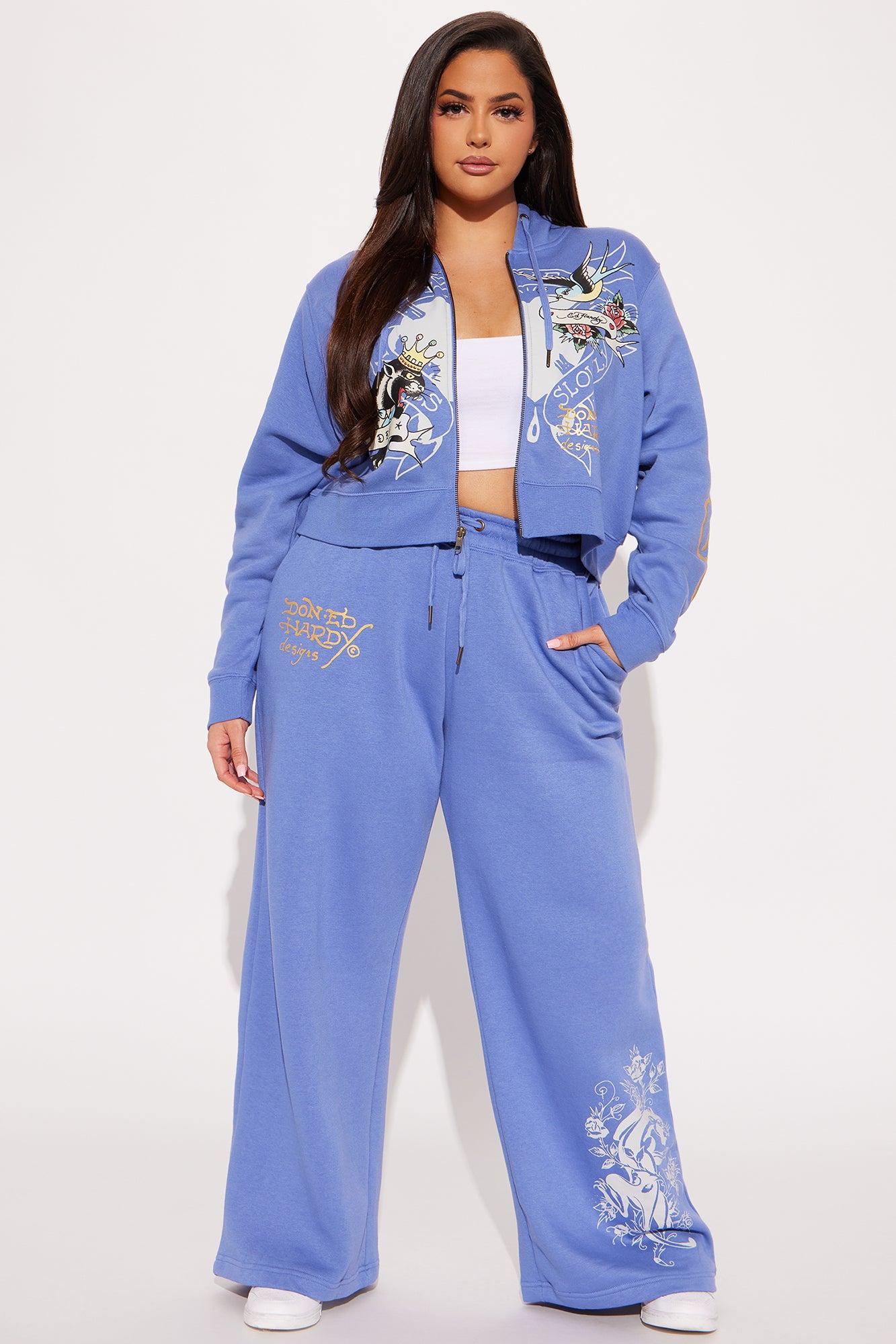 Ed Hardy Free Bird Zip Up Hoodie - Blue Product Image