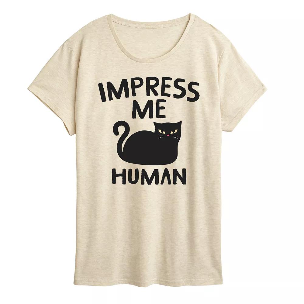 Women's Cat Impress Me Human Graphic Tee,  Product Image