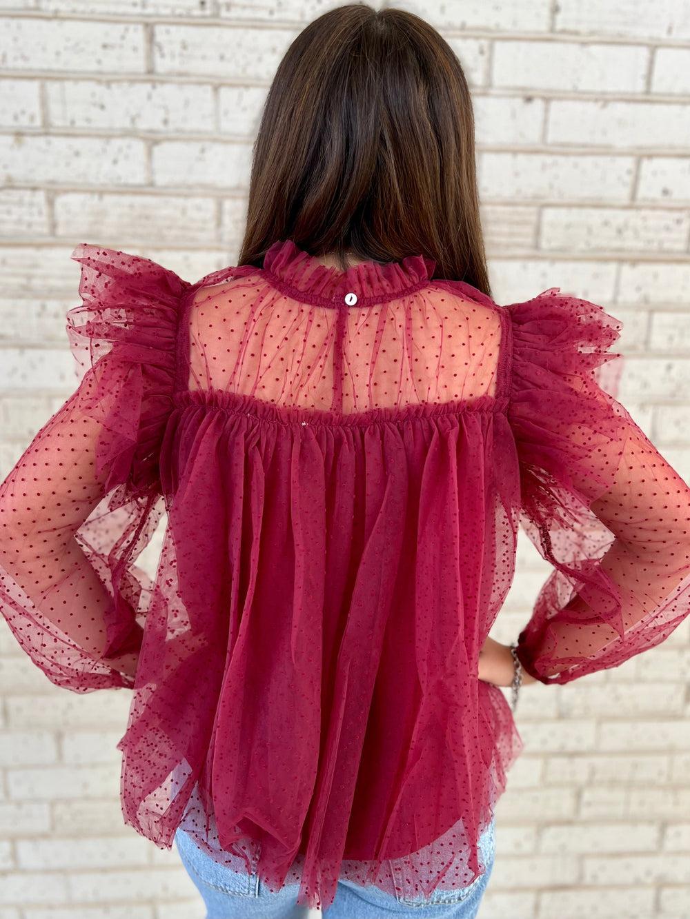 Cranberry Flare Blouse* Product Image