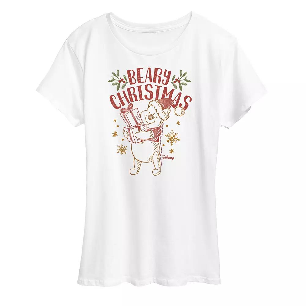 Disney's Winnie The Pooh Women's Beary Christmas Graphic Tee, Girl's,  Product Image