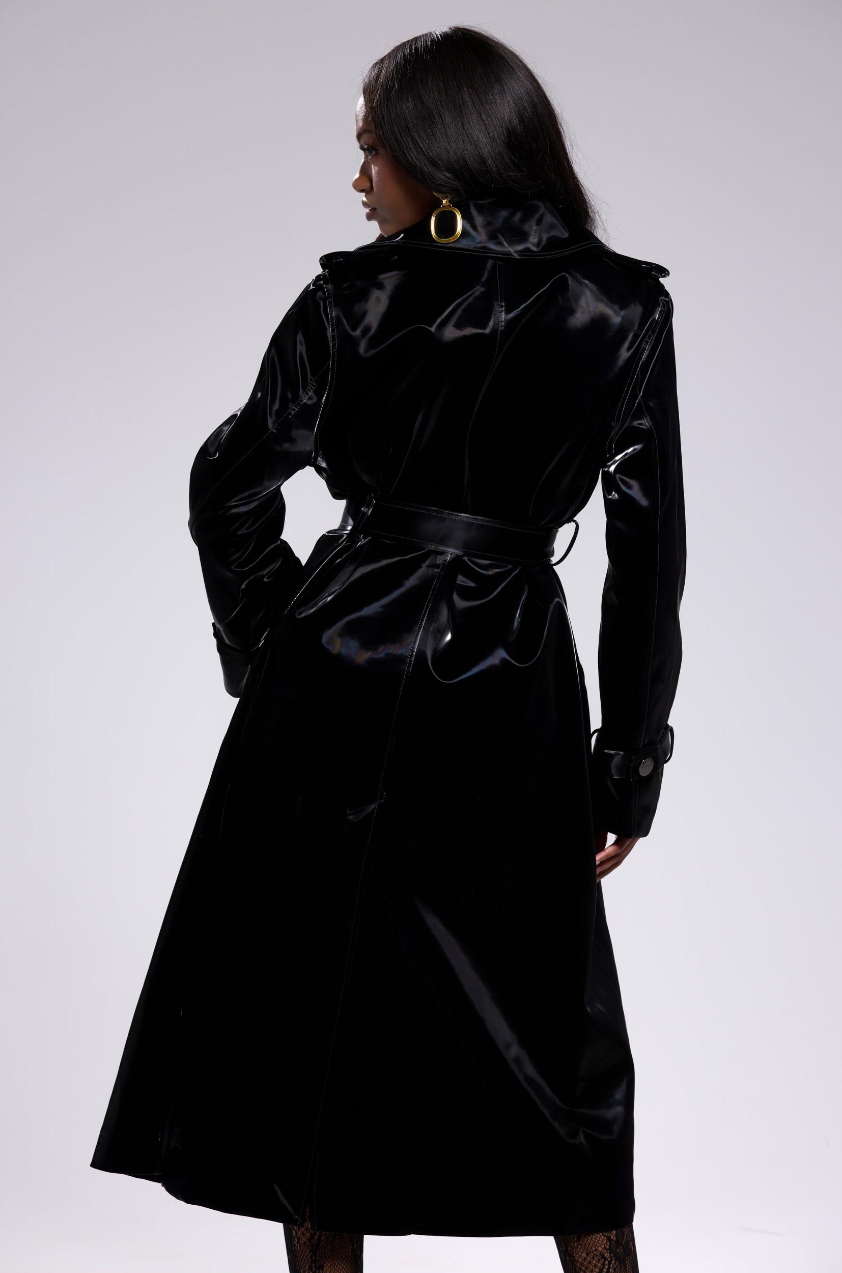 ONYX LIQUID VELVET TRENCH Product Image
